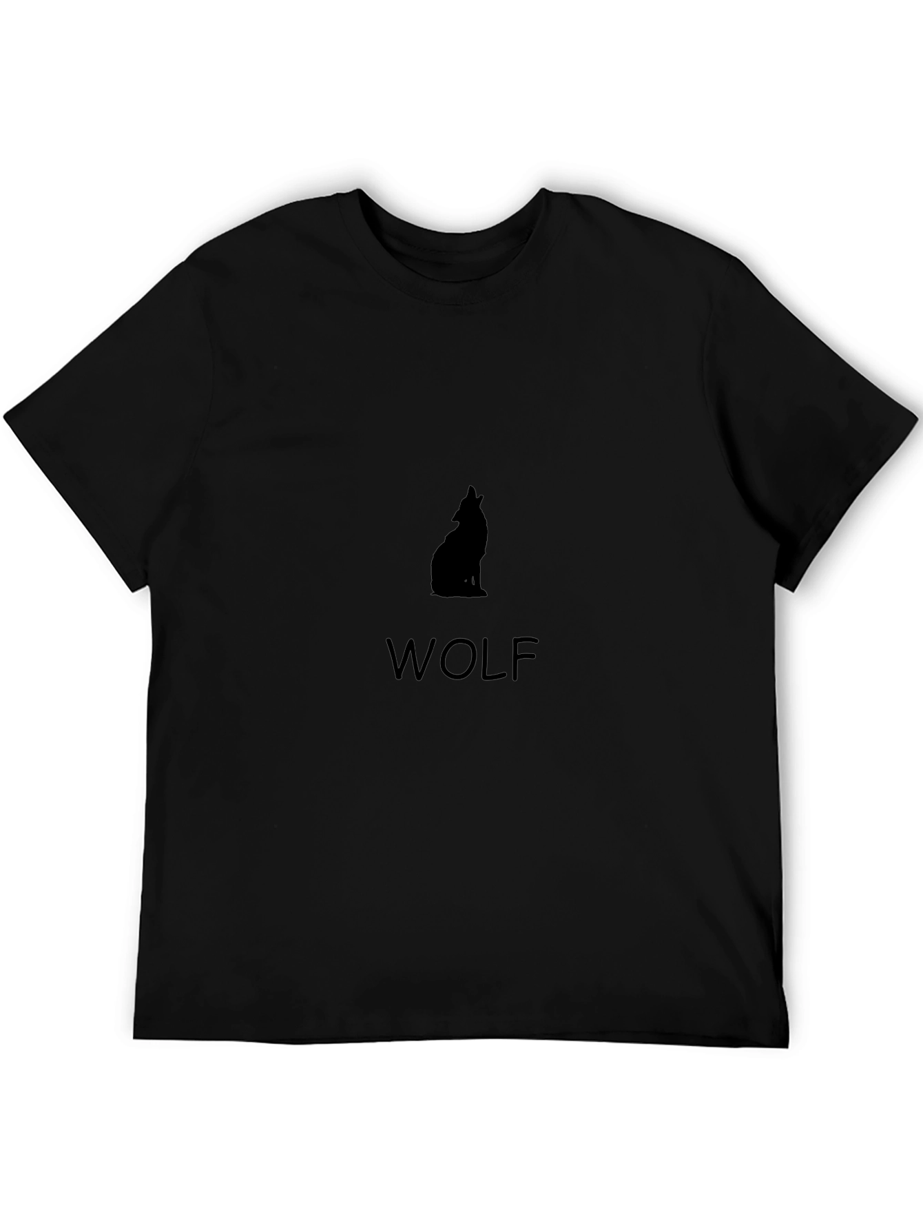 Mens Black Wolf Graphic Tee - Classic Fit