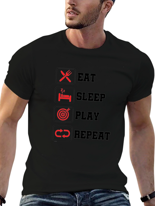 Eat Sleep Play Repeat Graphic T-Shirt