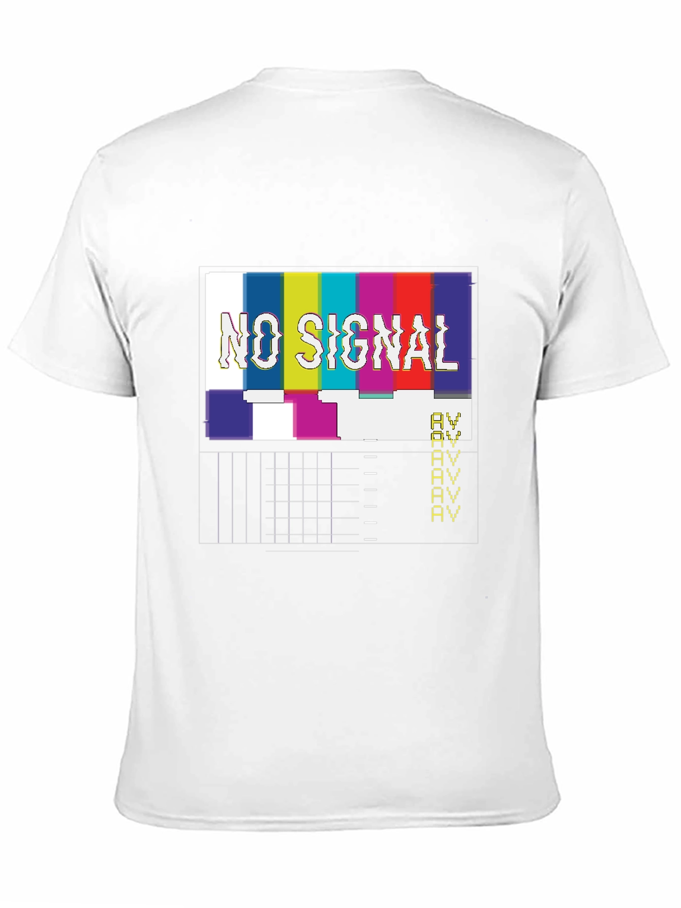 No Signal Glitch T-Shirt - Black Crew Neck Tee