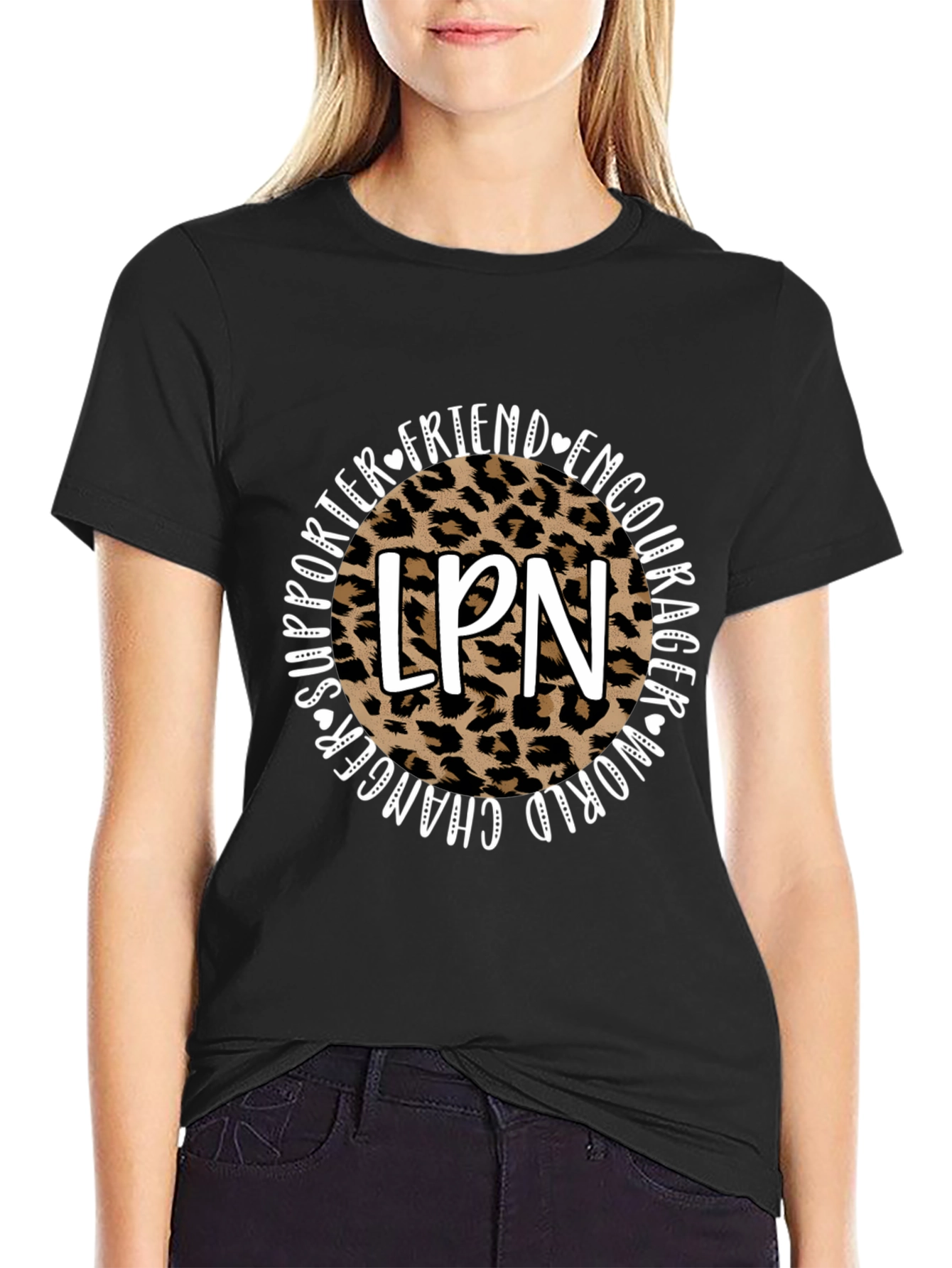 LPN Leopard Print T-Shirt - Friend Encourager Supporter