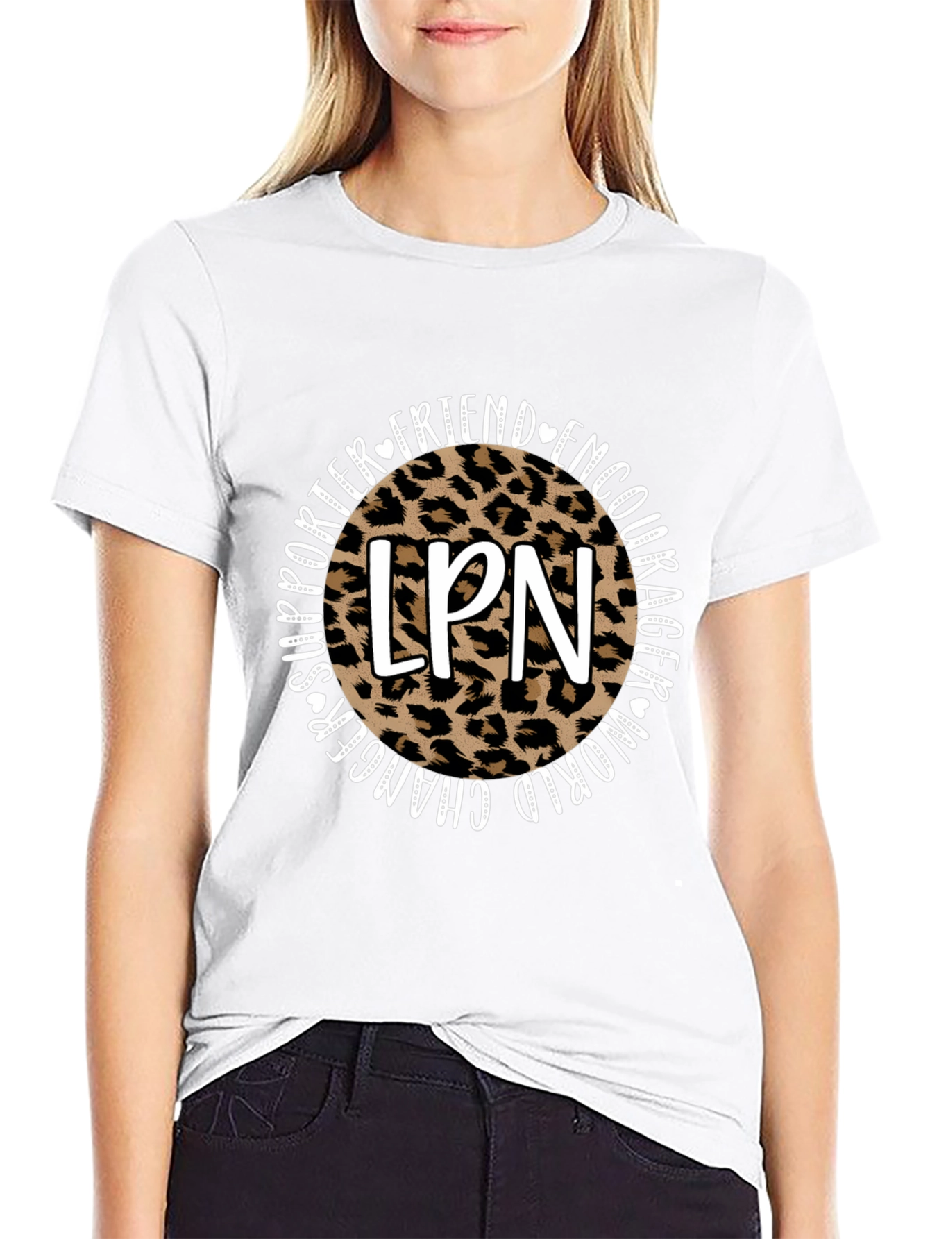 LPN Leopard Print T-Shirt - Friend Encourager Supporter