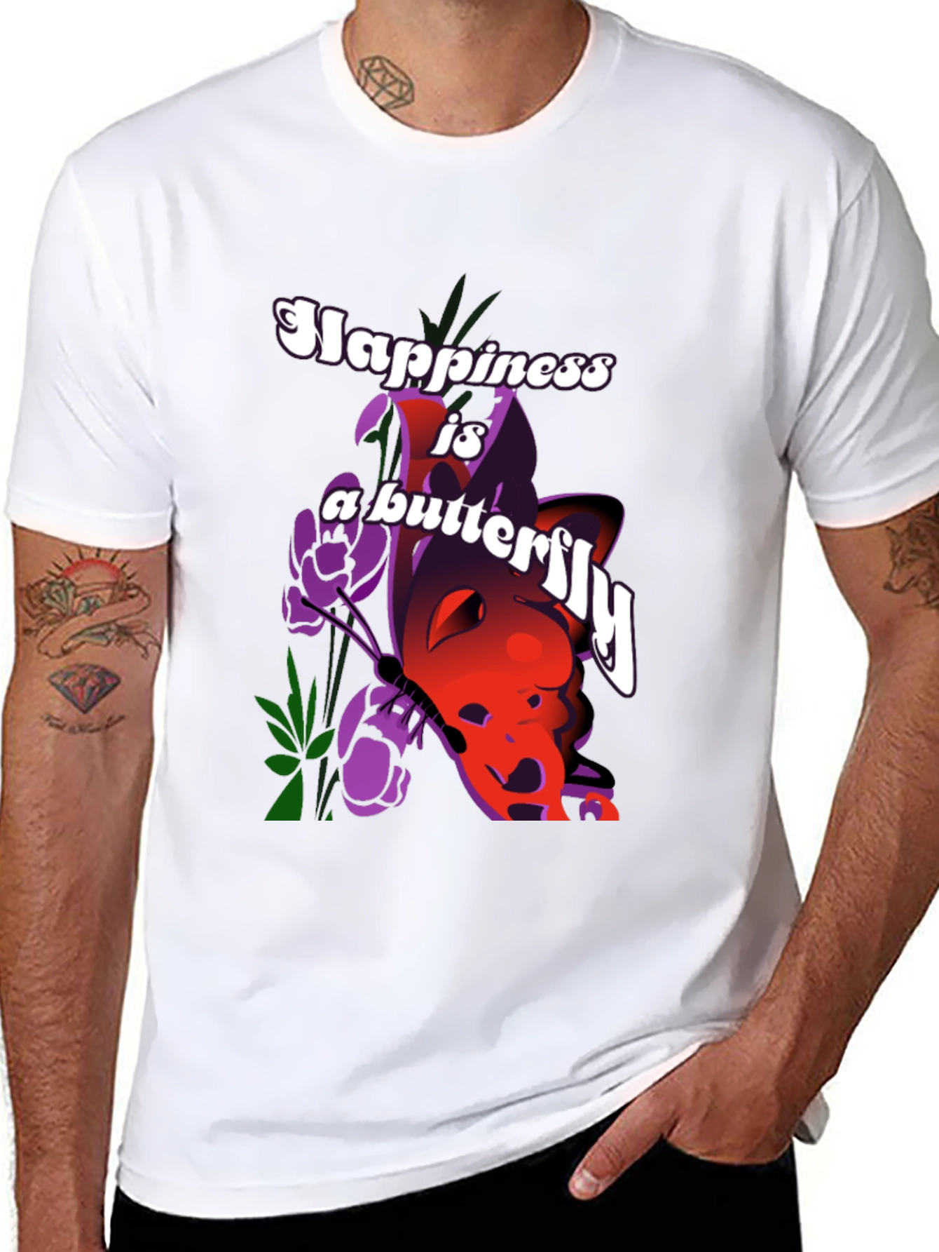 Happiness Butterfly Graphic T-Shirt