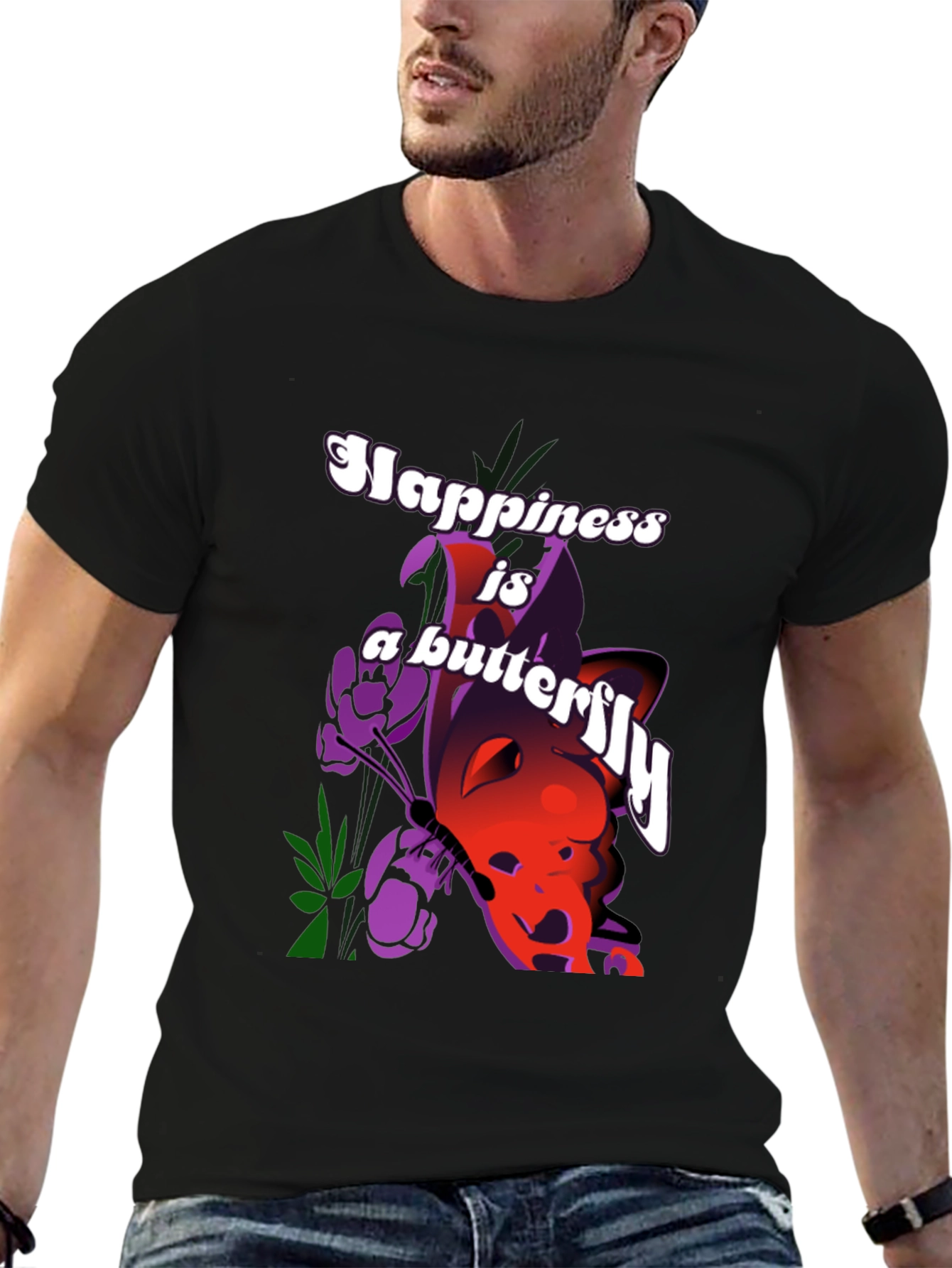 Happiness Butterfly Graphic T-Shirt