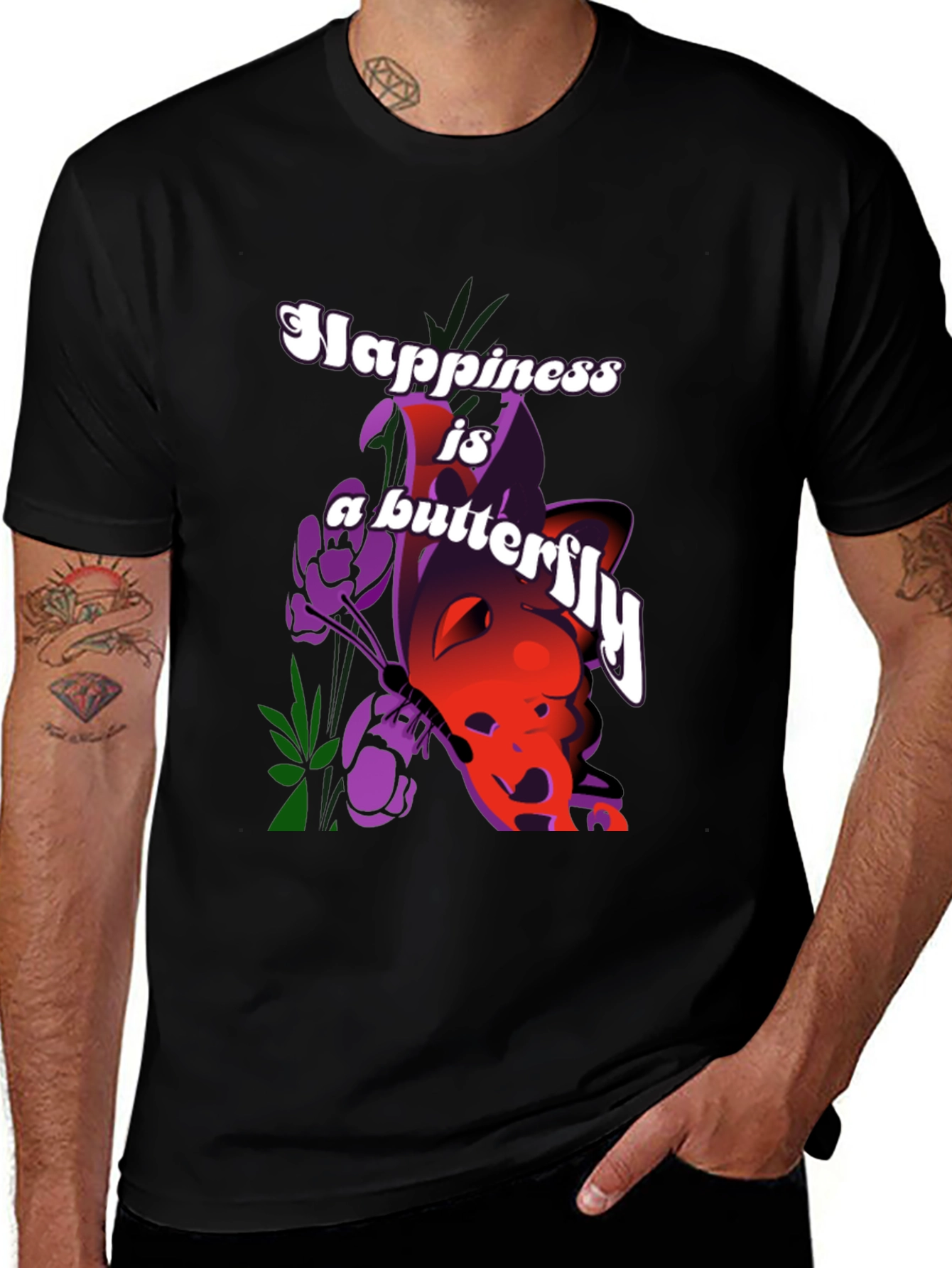 Happiness Butterfly Graphic T-Shirt