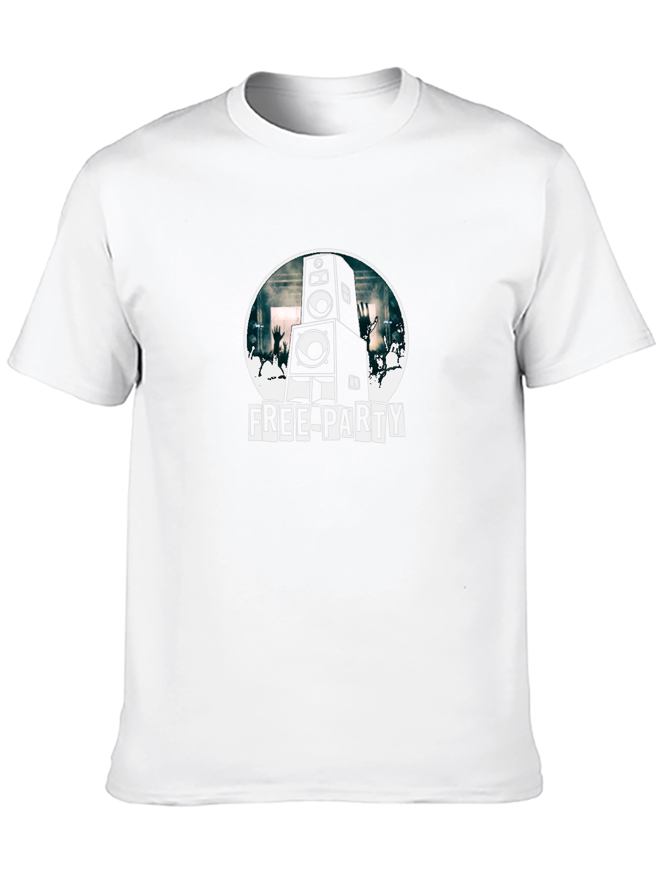 Free Party Black T-Shirt Speaker Graphic
