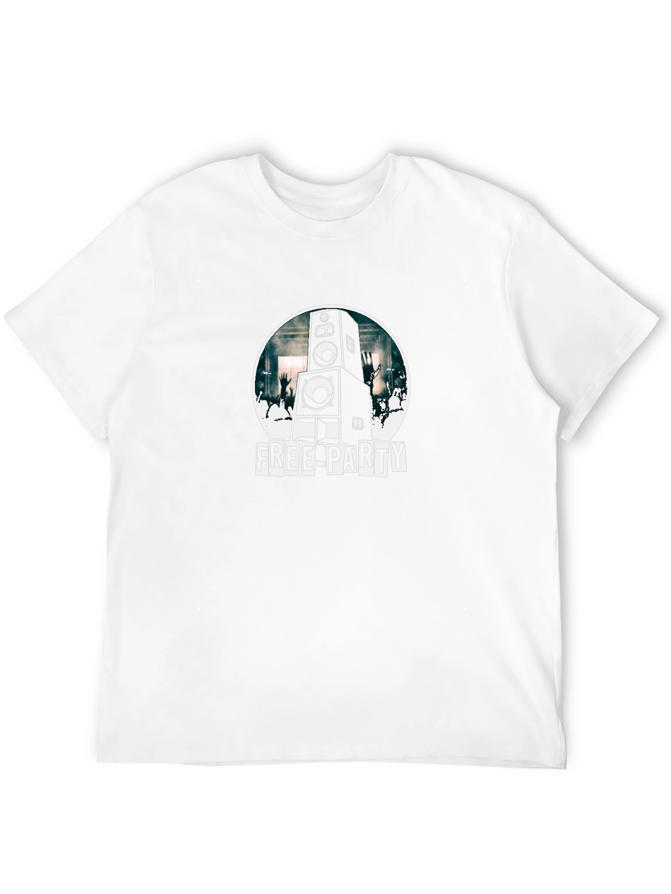 Free Party Black T-Shirt Speaker Graphic