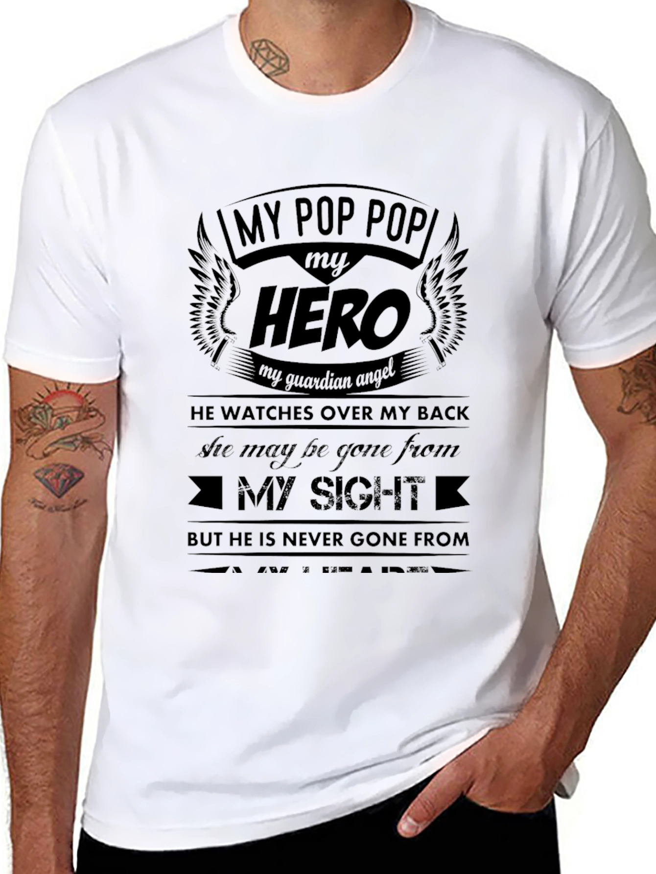 My Pop Pop My Hero Memorial T-Shirt