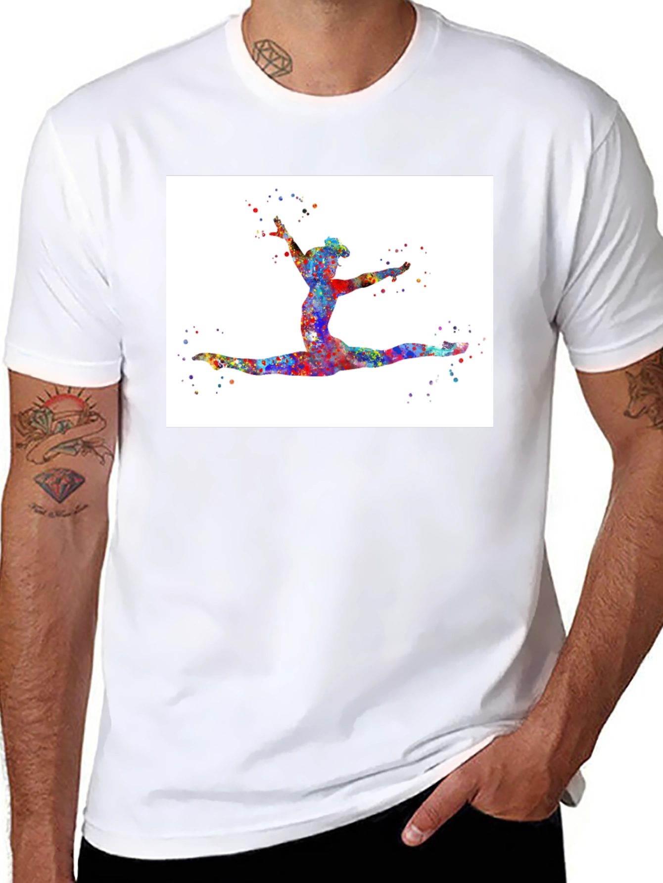 Gymnast Watercolor Art T-Shirt