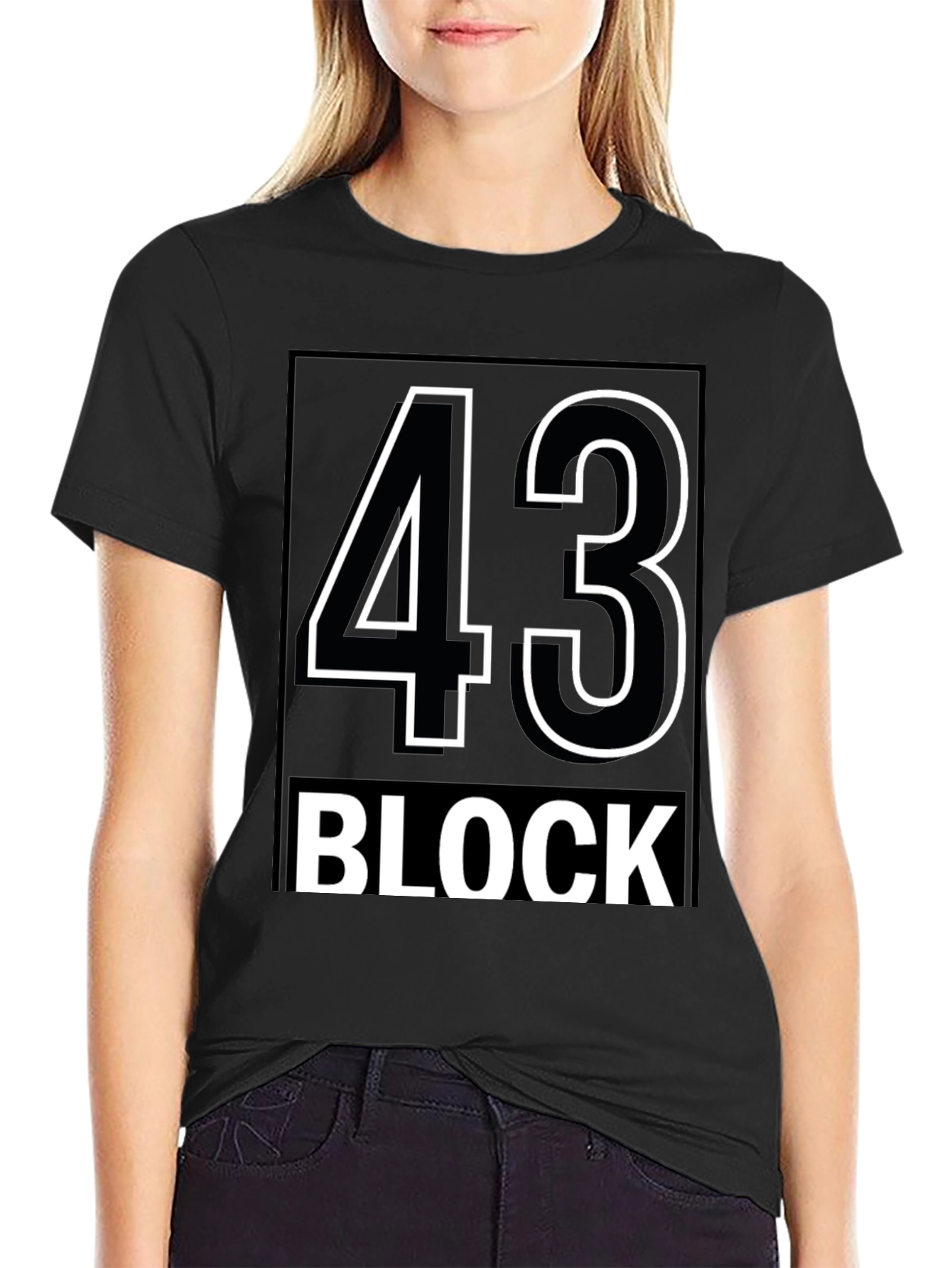 43 Block Graphic Tee - Stylish & Trendy