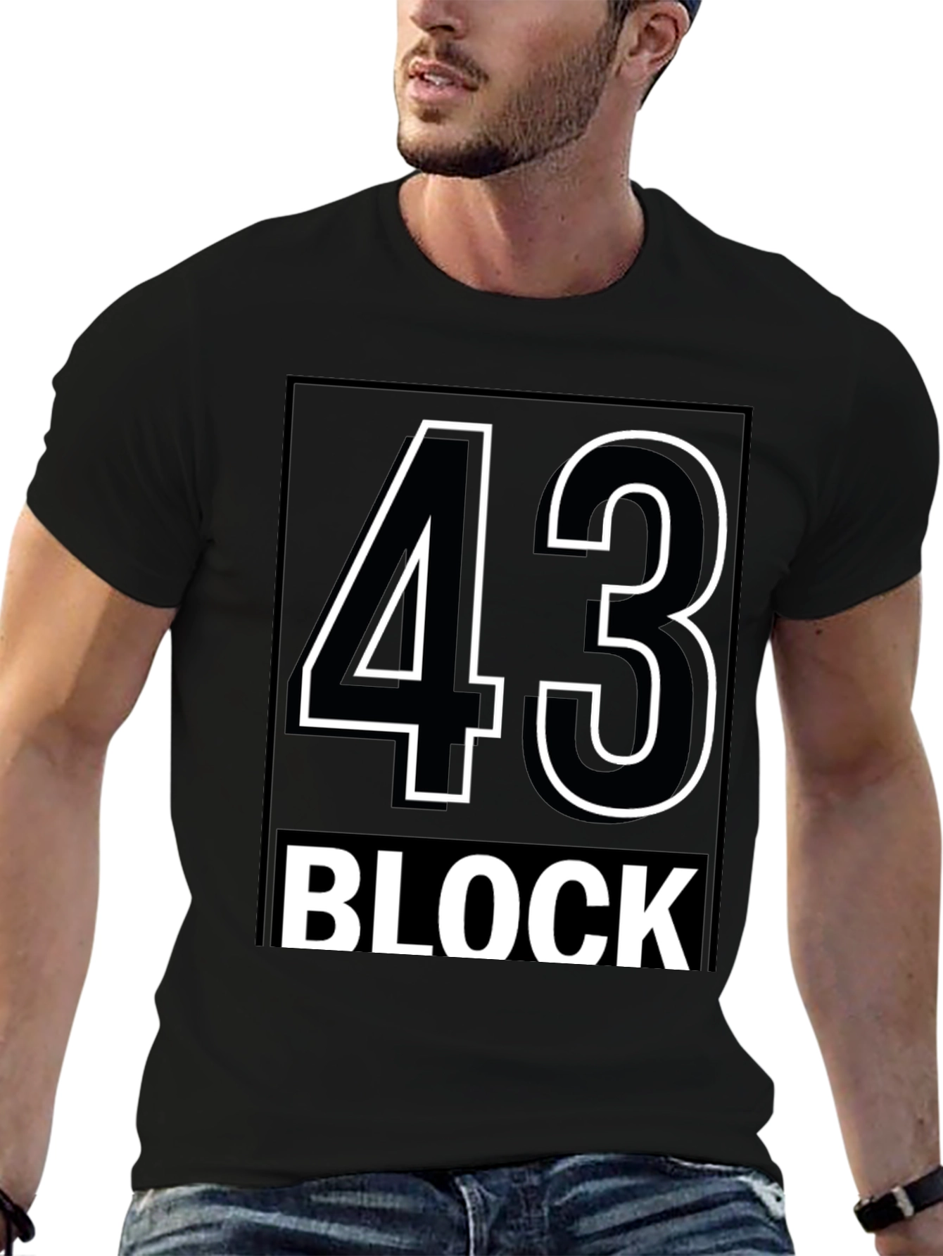 43 Block Graphic Tee - Stylish & Trendy
