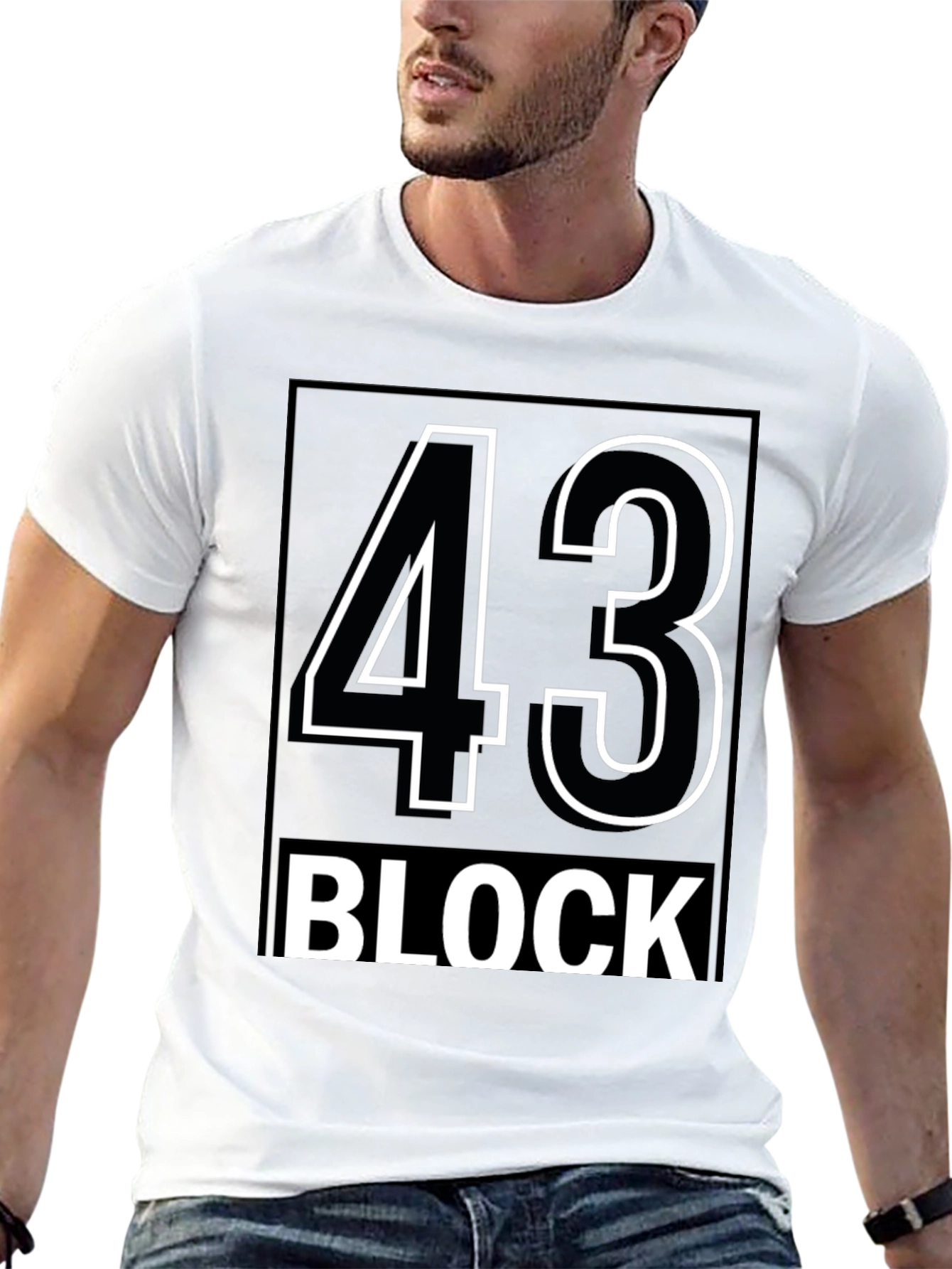 43 Block Graphic Tee - Stylish & Trendy