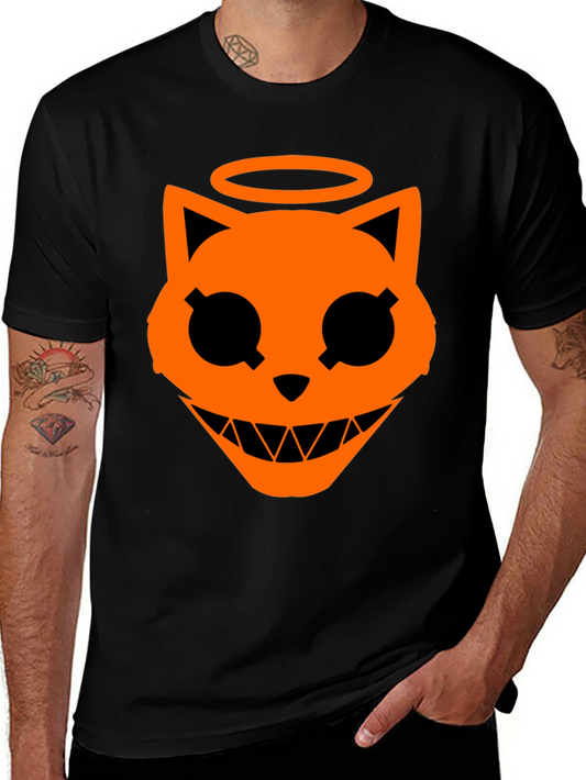 Angel Cat Graphic T-Shirt - Halloween Style