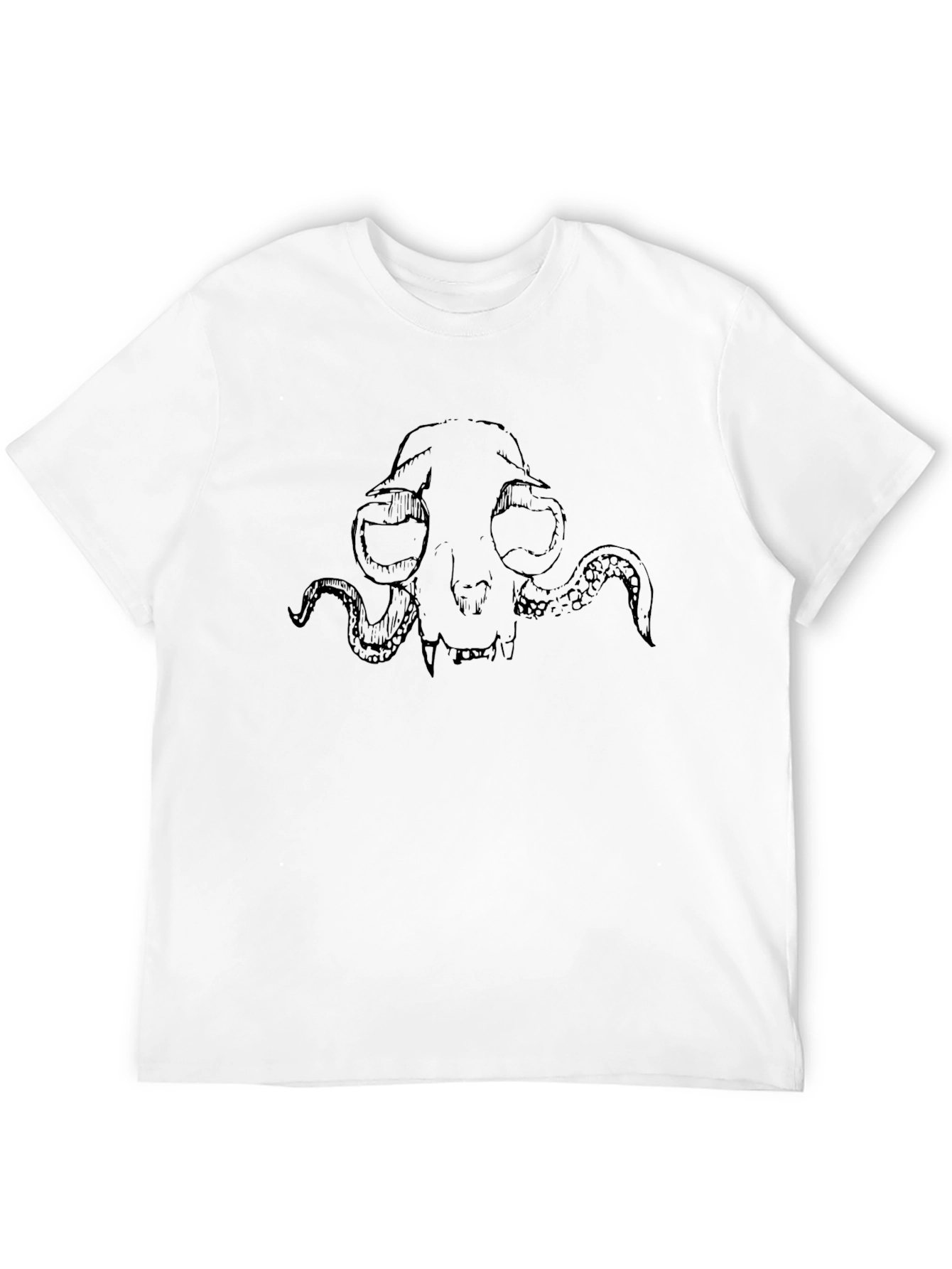 Skull Octopus Graphic Black T-Shirt