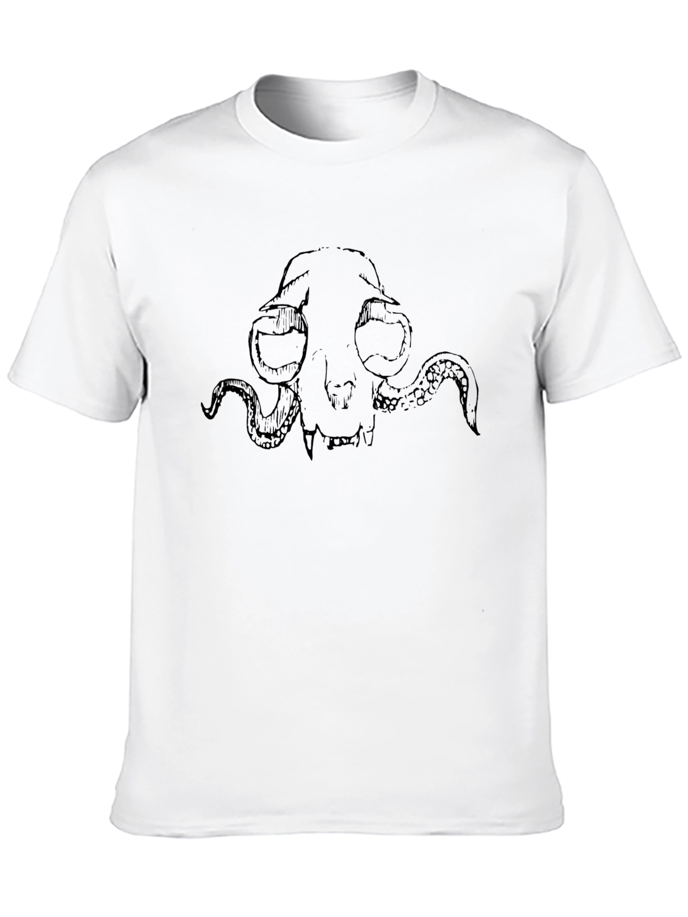 Skull Octopus Graphic Black T-Shirt