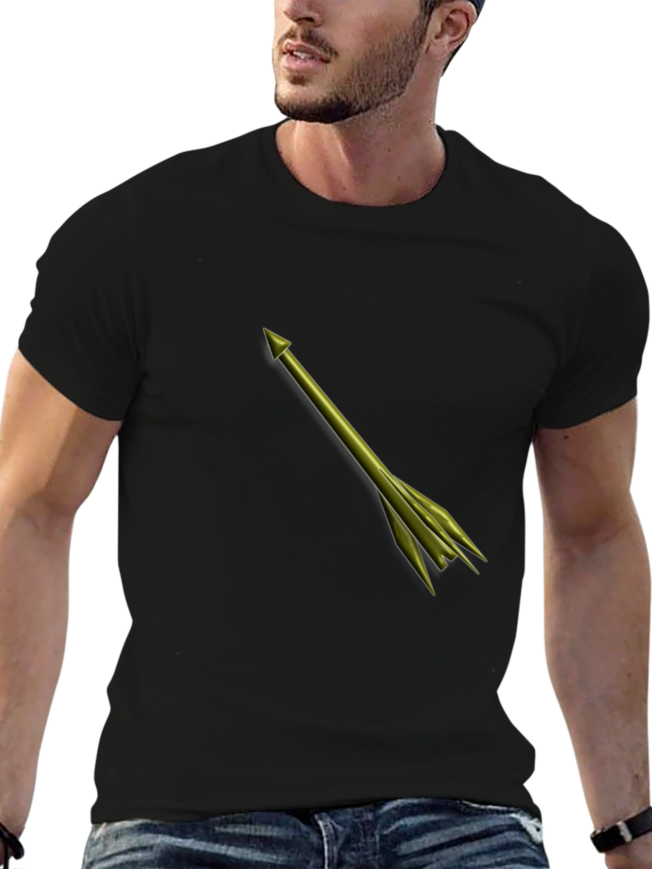 Arrow Graphic Black Tee - Sleek & Stylish Design