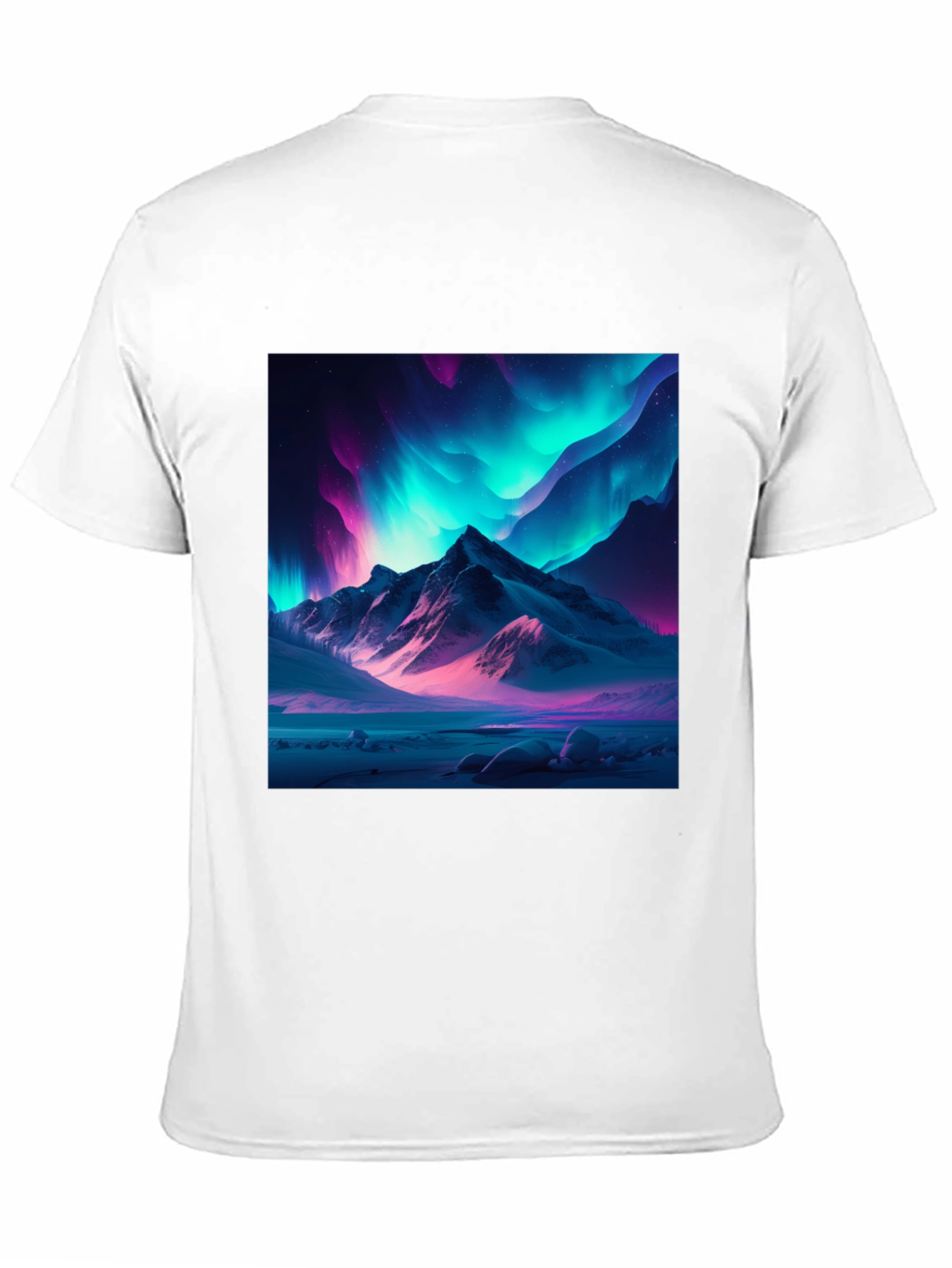Aurora Mountain Graphic Tee - Black Cotton Blend