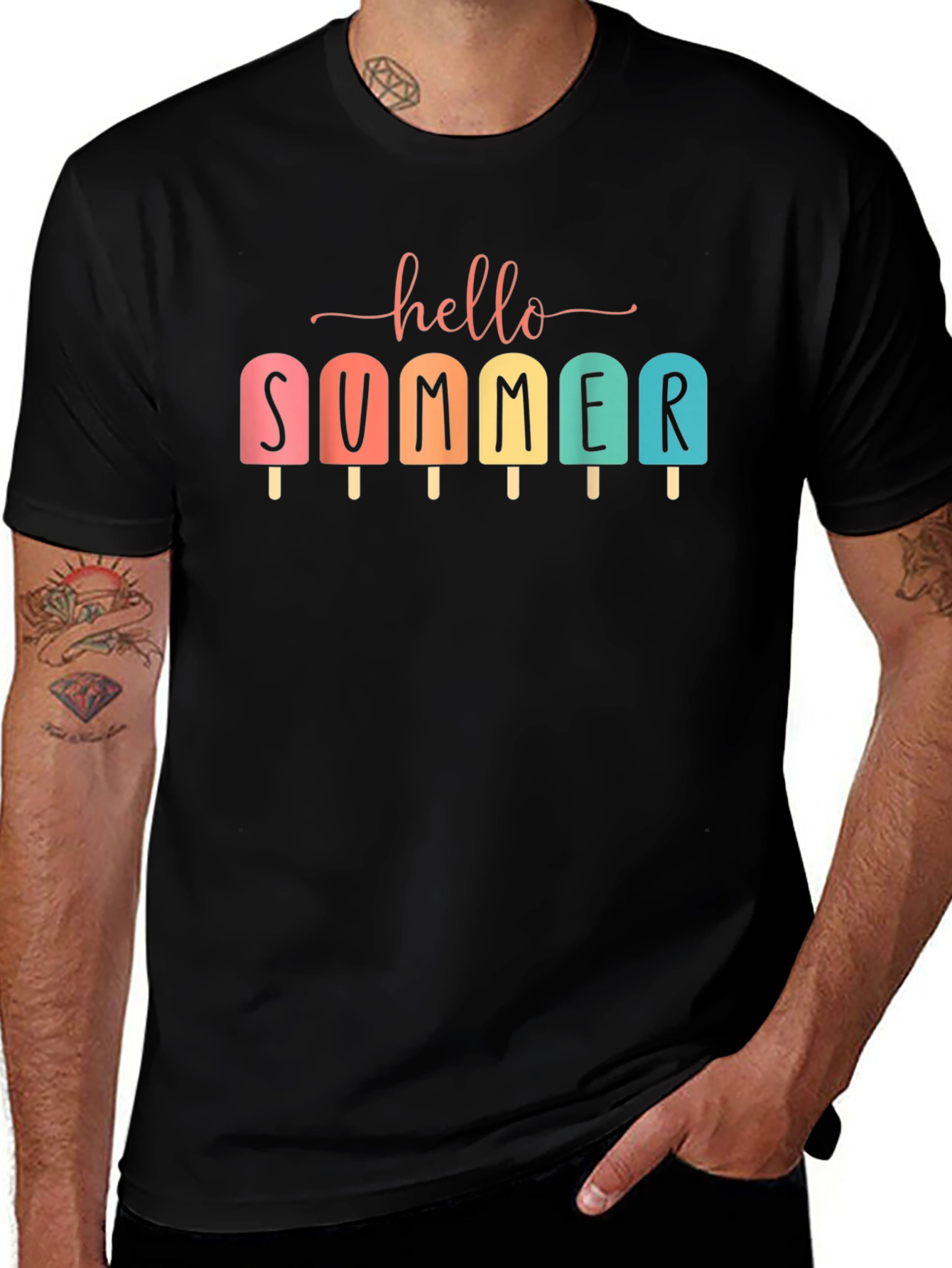 Hello Summer Popsicle Graphic T-Shirt