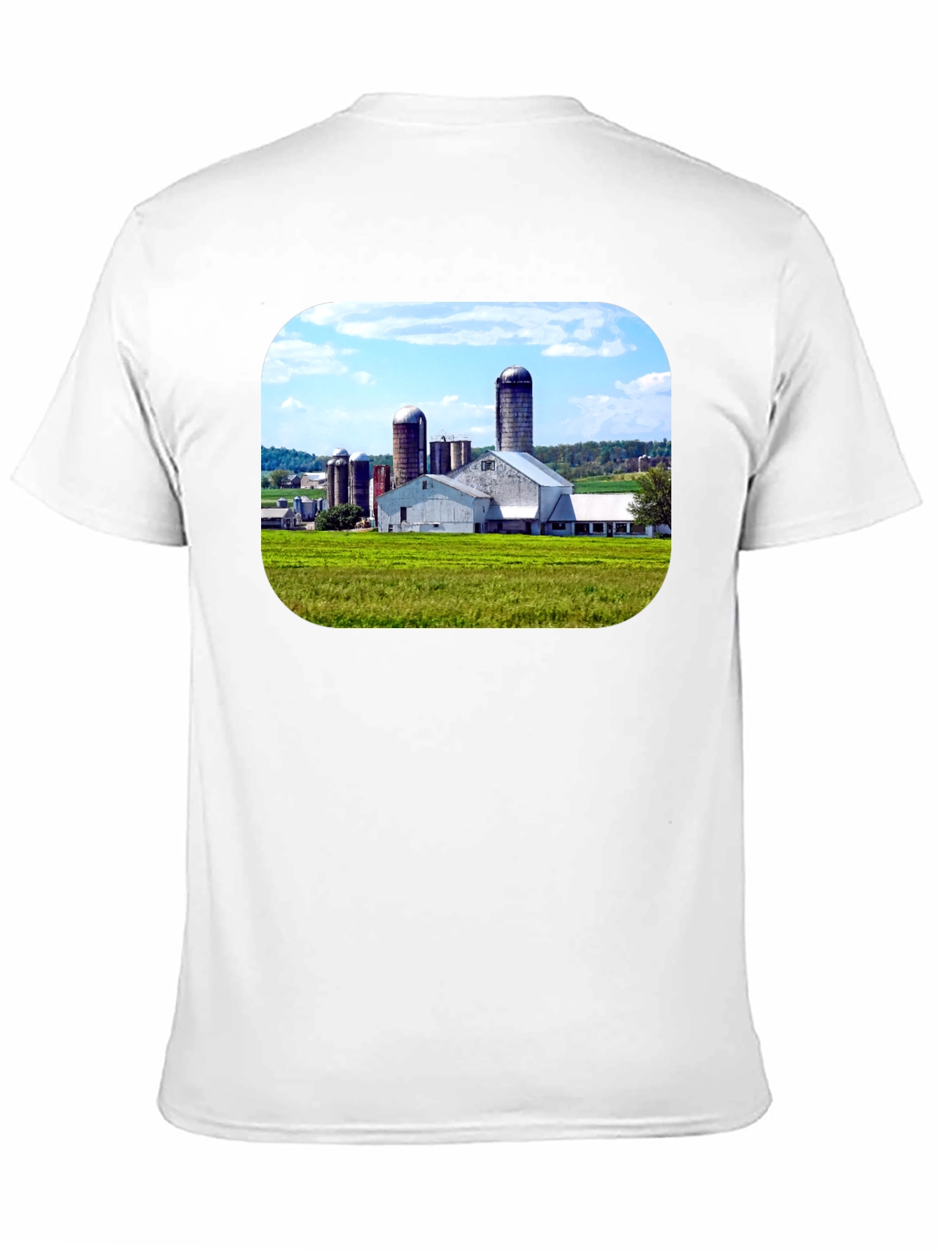 Farm Scene Graphic Tee - Black Cotton Blend