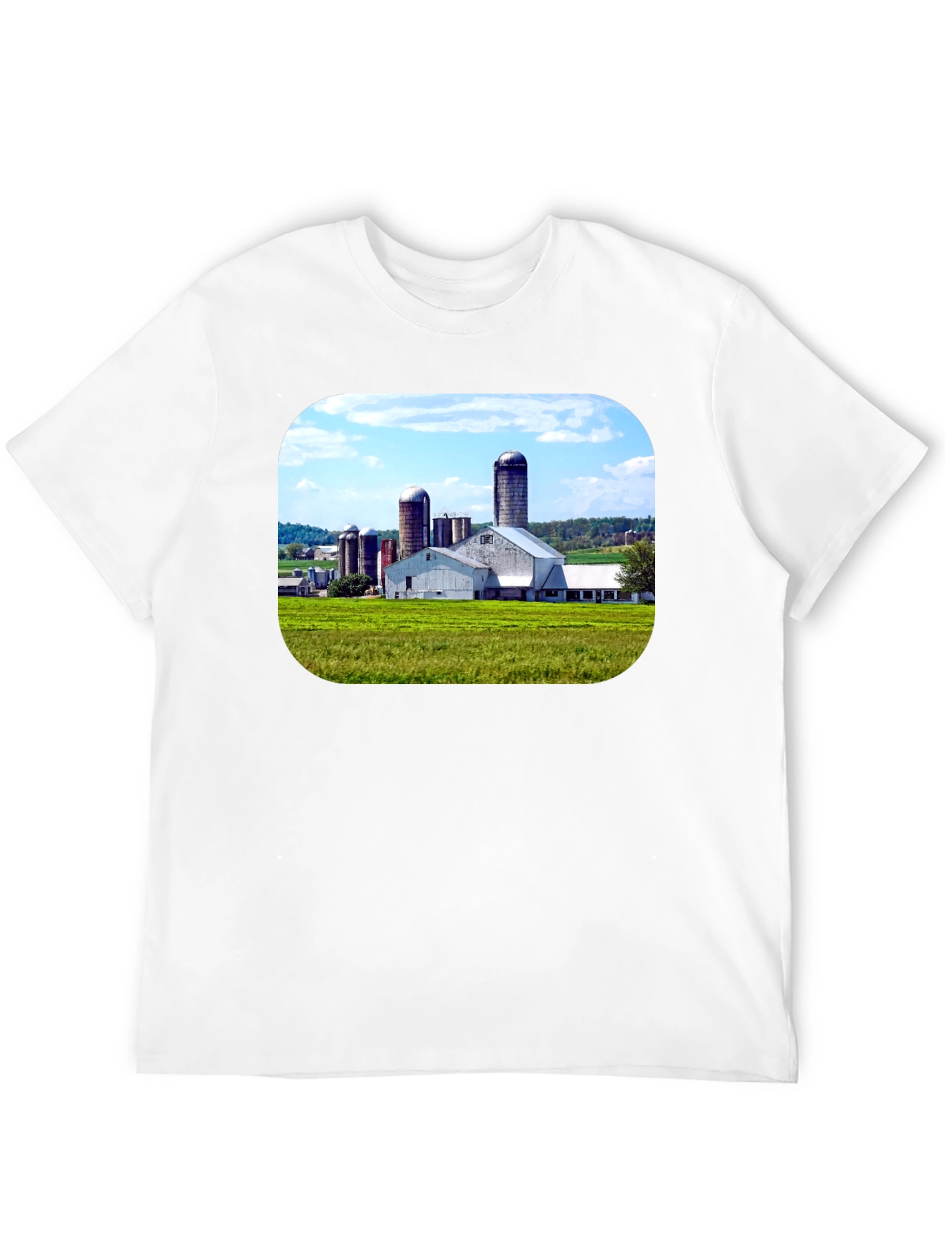 Farm Scene Graphic Tee - Black Cotton Blend