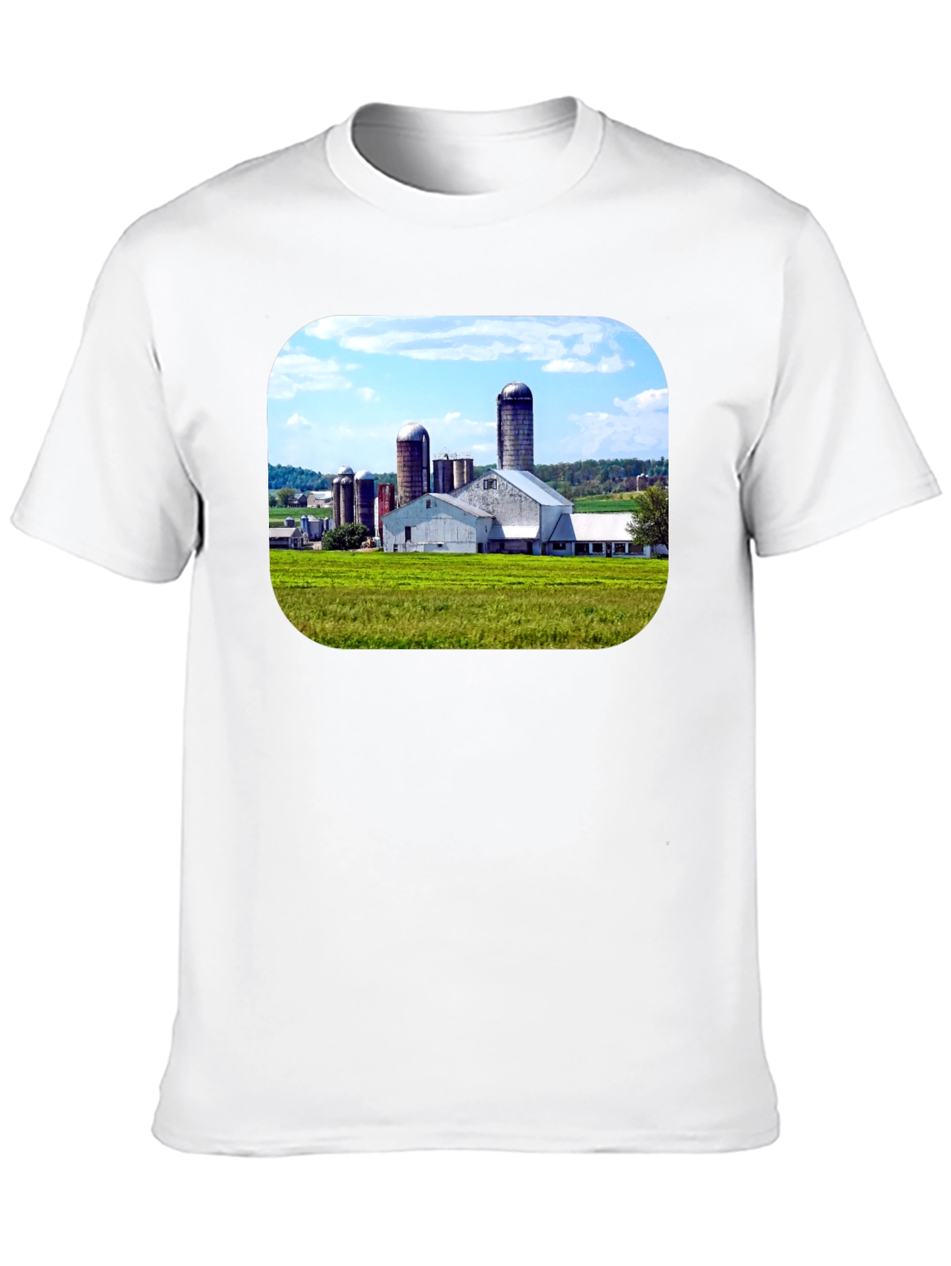 Farm Scene Graphic Tee - Black Cotton Blend