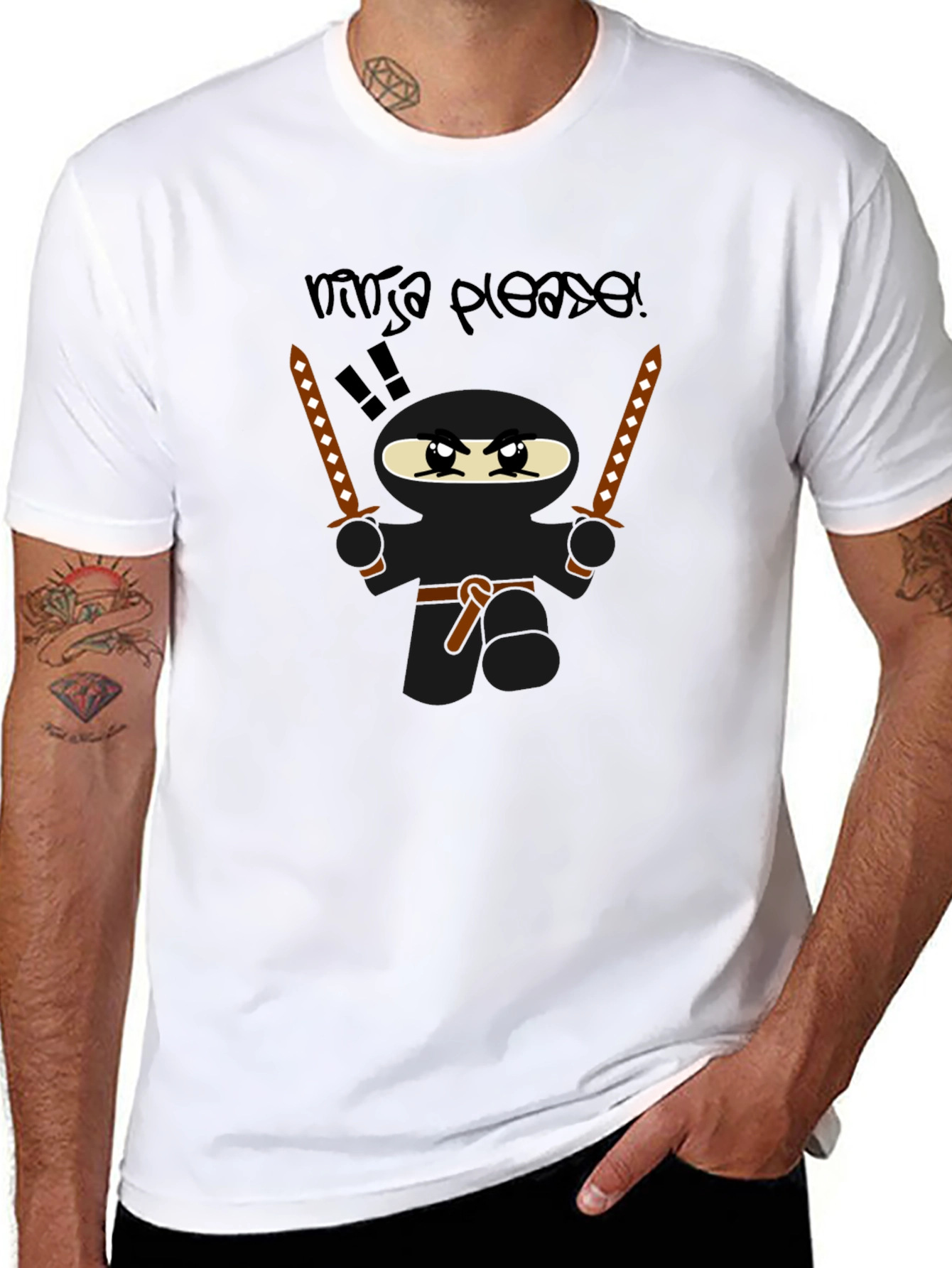 Ninja Please! Graphic Print T-Shirt