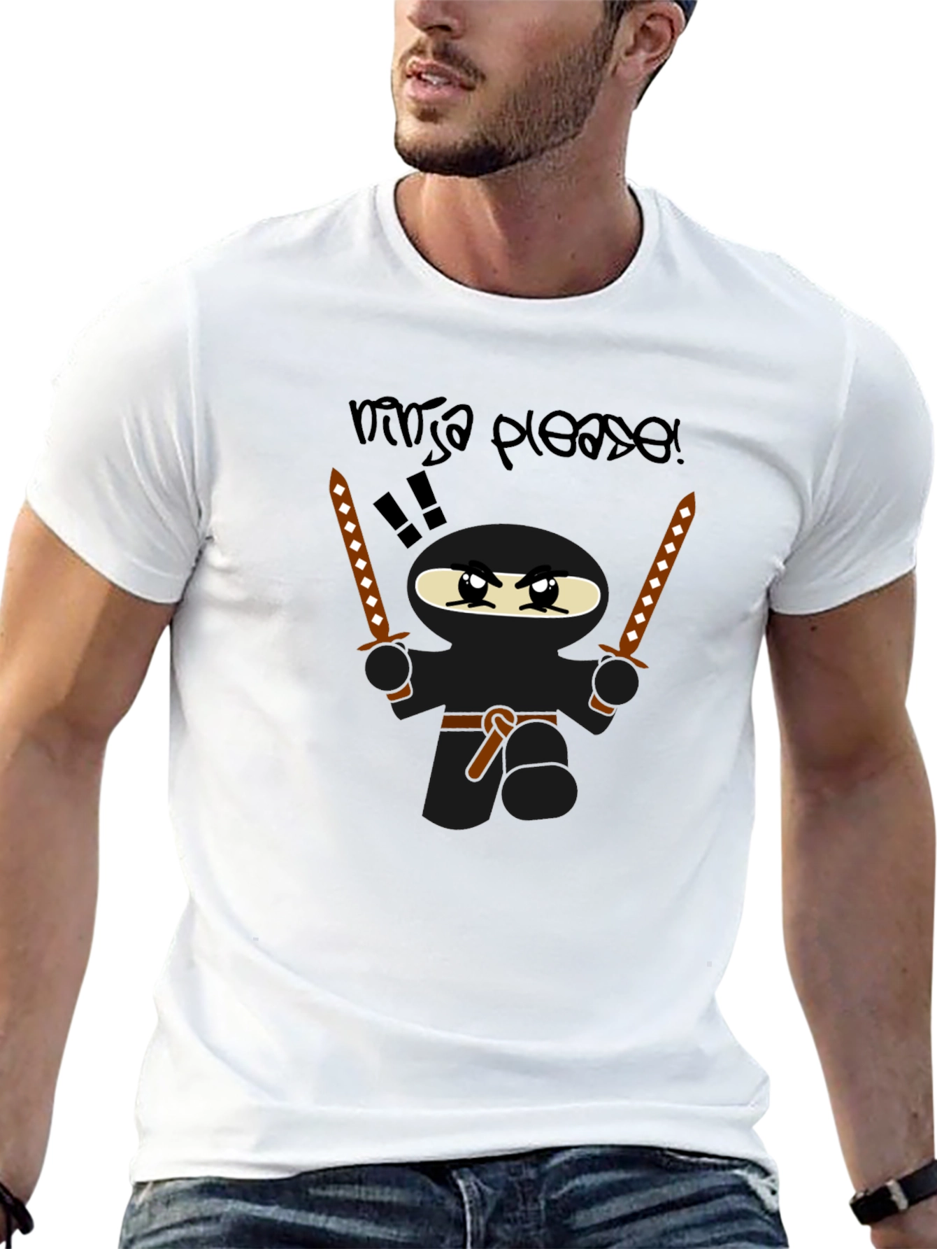 Ninja Please! Graphic Print T-Shirt