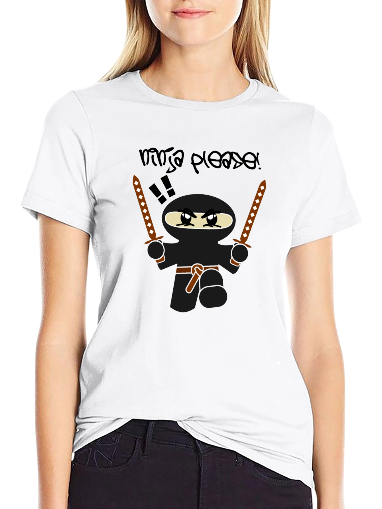 Ninja Please! Graphic Print T-Shirt