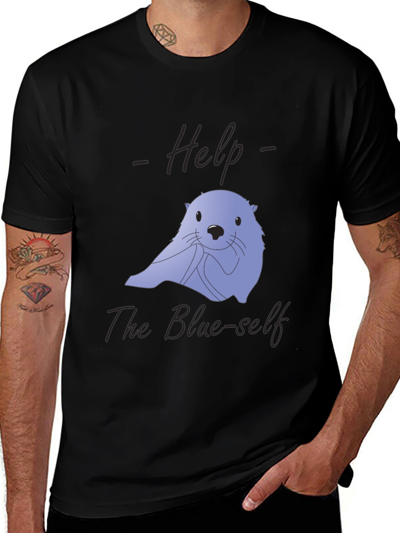 Help The Blue-Self T-Shirt | Unique Graphic Tee