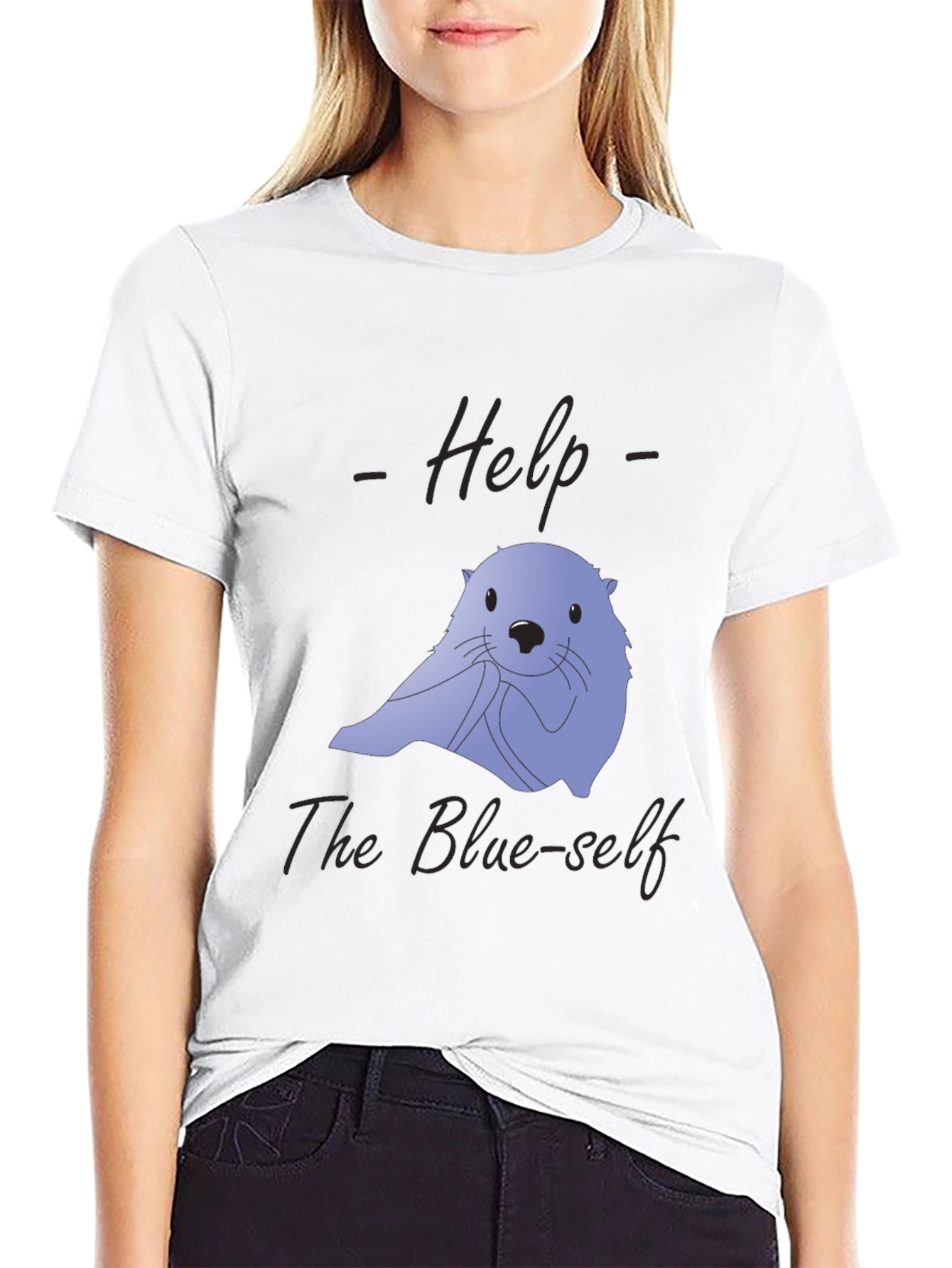 Help The Blue-Self T-Shirt | Unique Graphic Tee