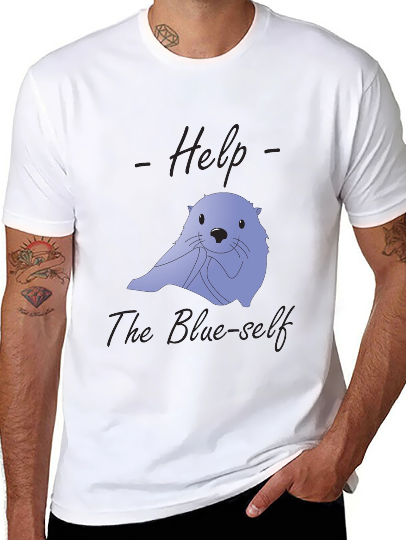 Help The Blue-Self T-Shirt | Unique Graphic Tee