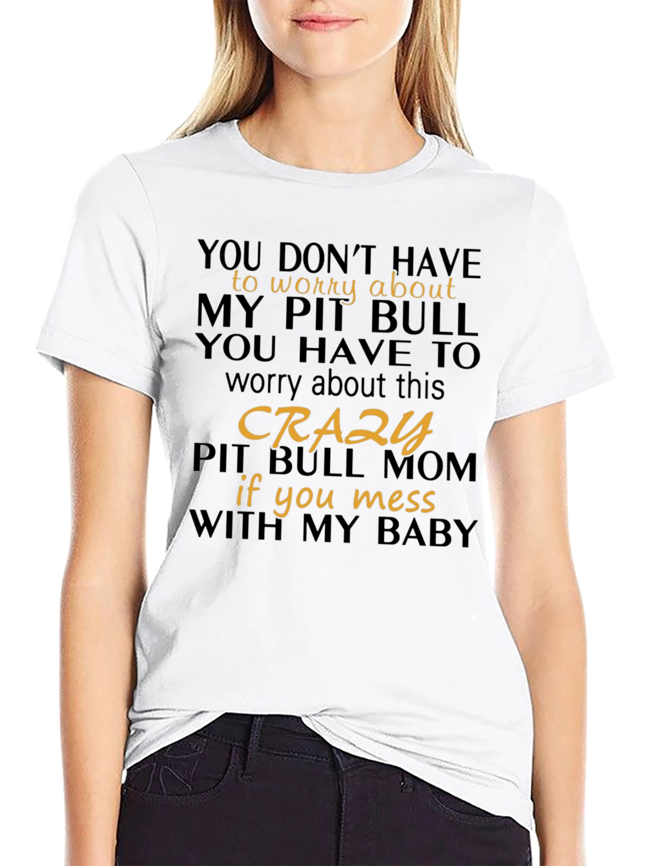Crazy Pit Bull Mom Graphic Tee