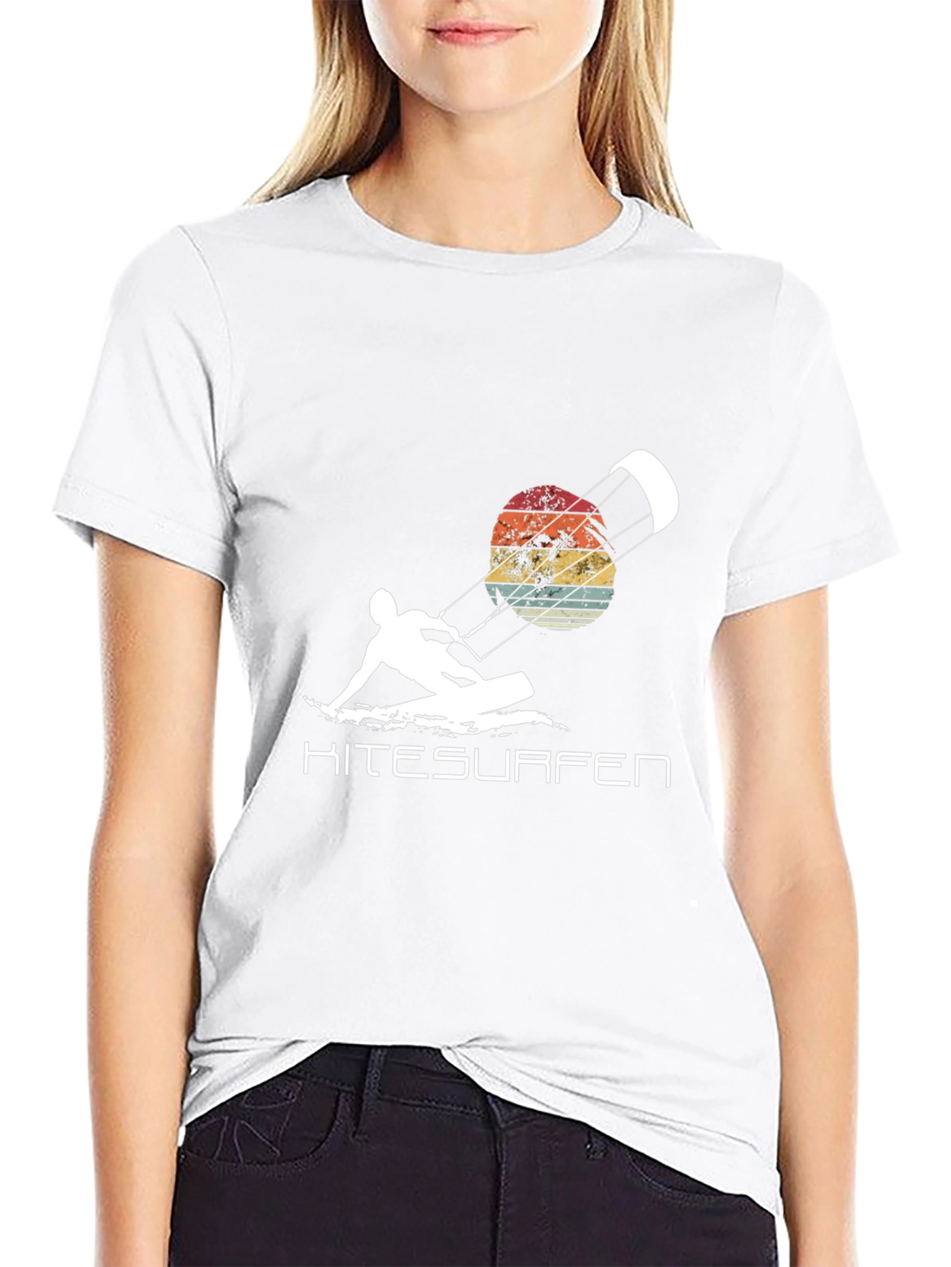 Kitesurfen T-Shirt Retro Sunset Watersport Tee