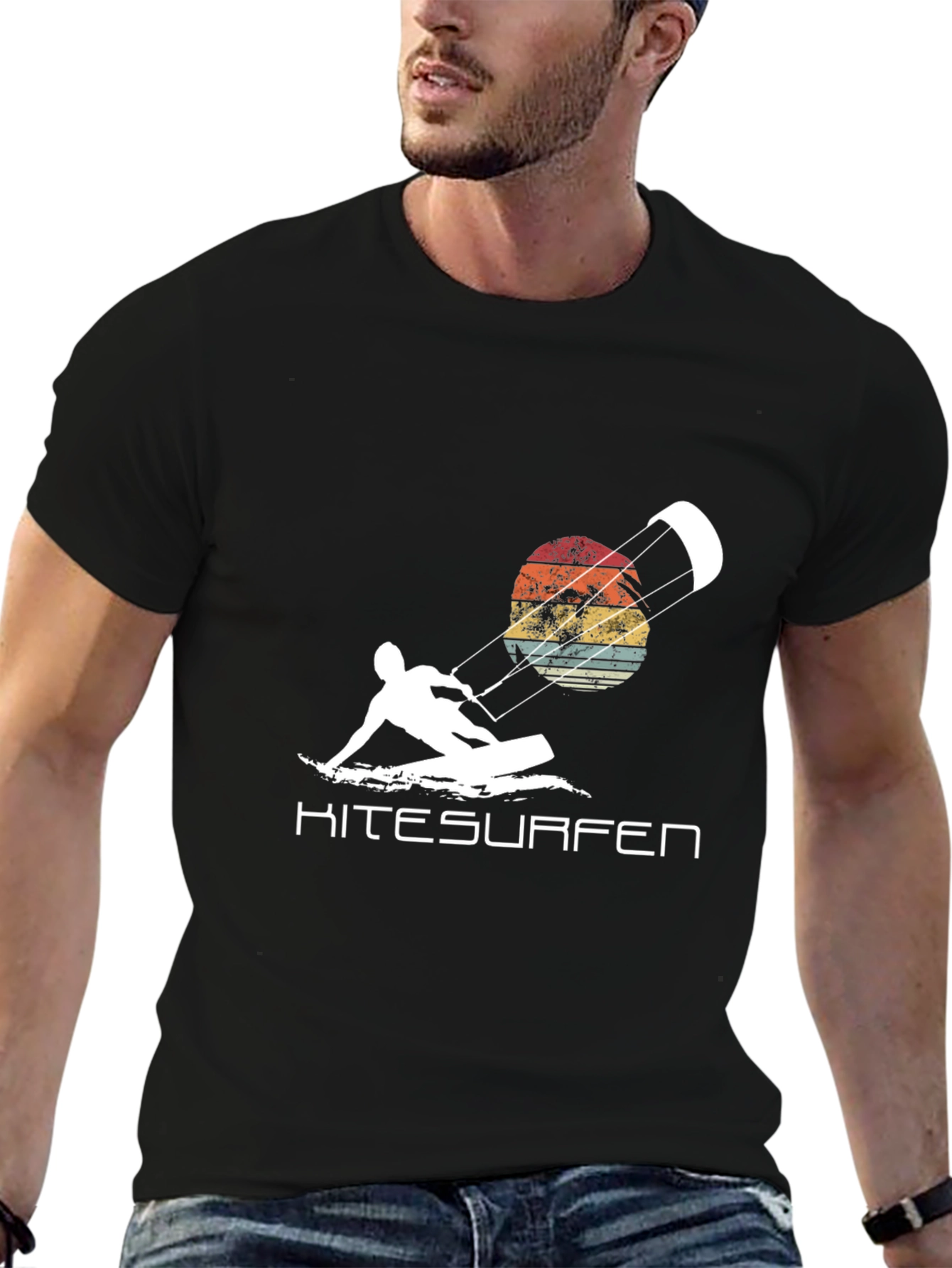 Kitesurfen T-Shirt Retro Sunset Watersport Tee