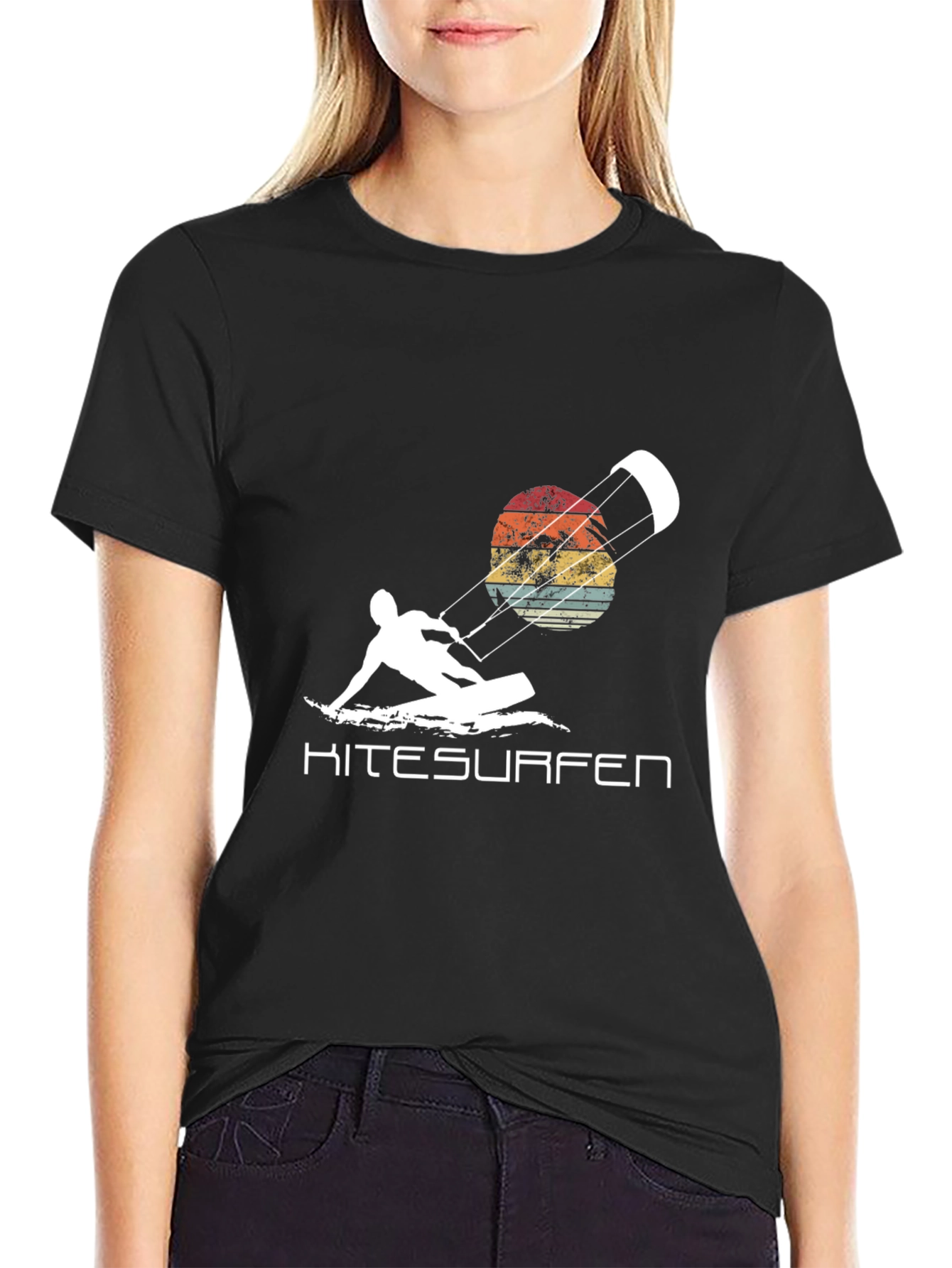 Kitesurfen T-Shirt Retro Sunset Watersport Tee
