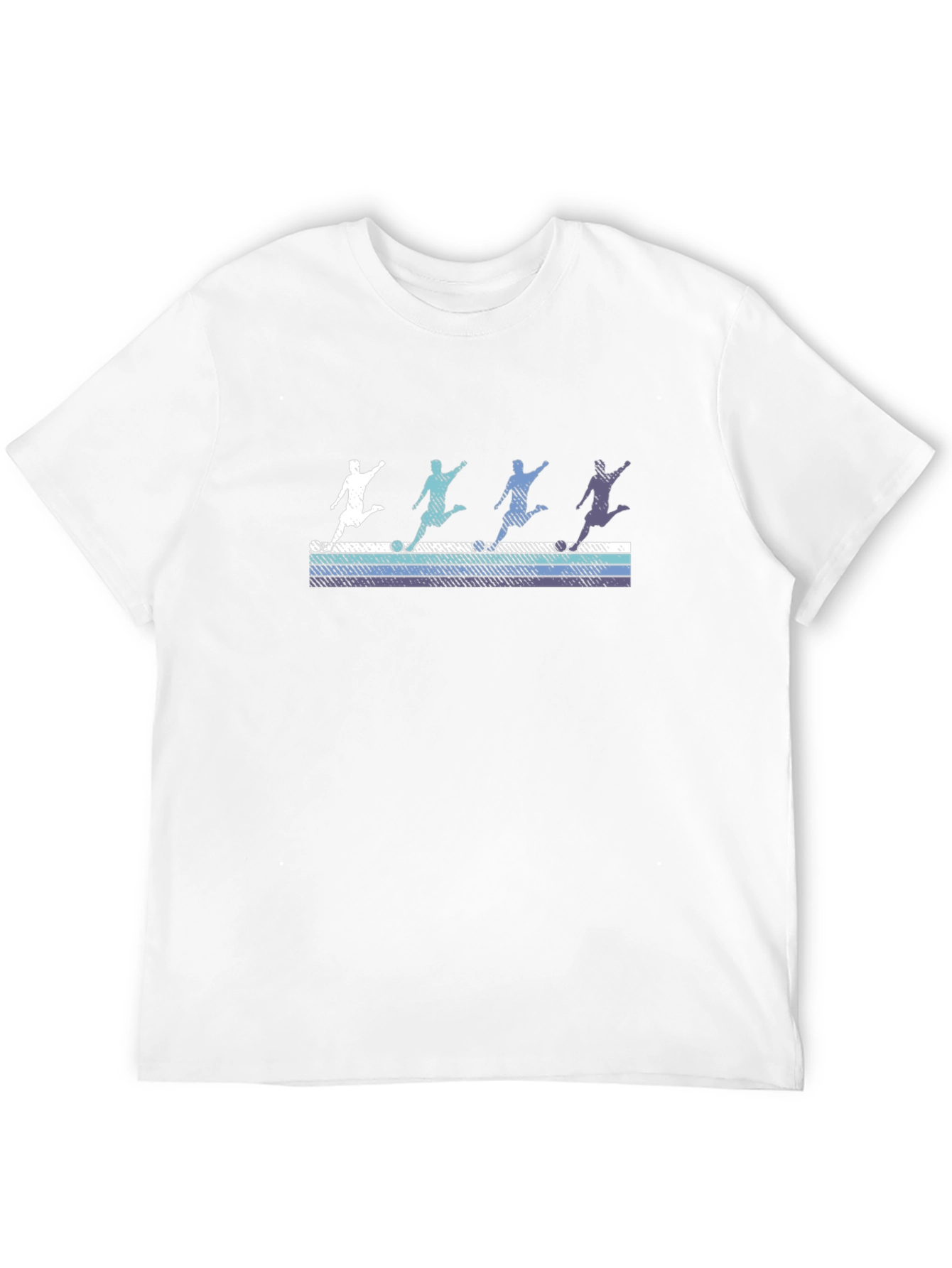 Retro Soccer Player Graphic Tee - Black Cotton Blend