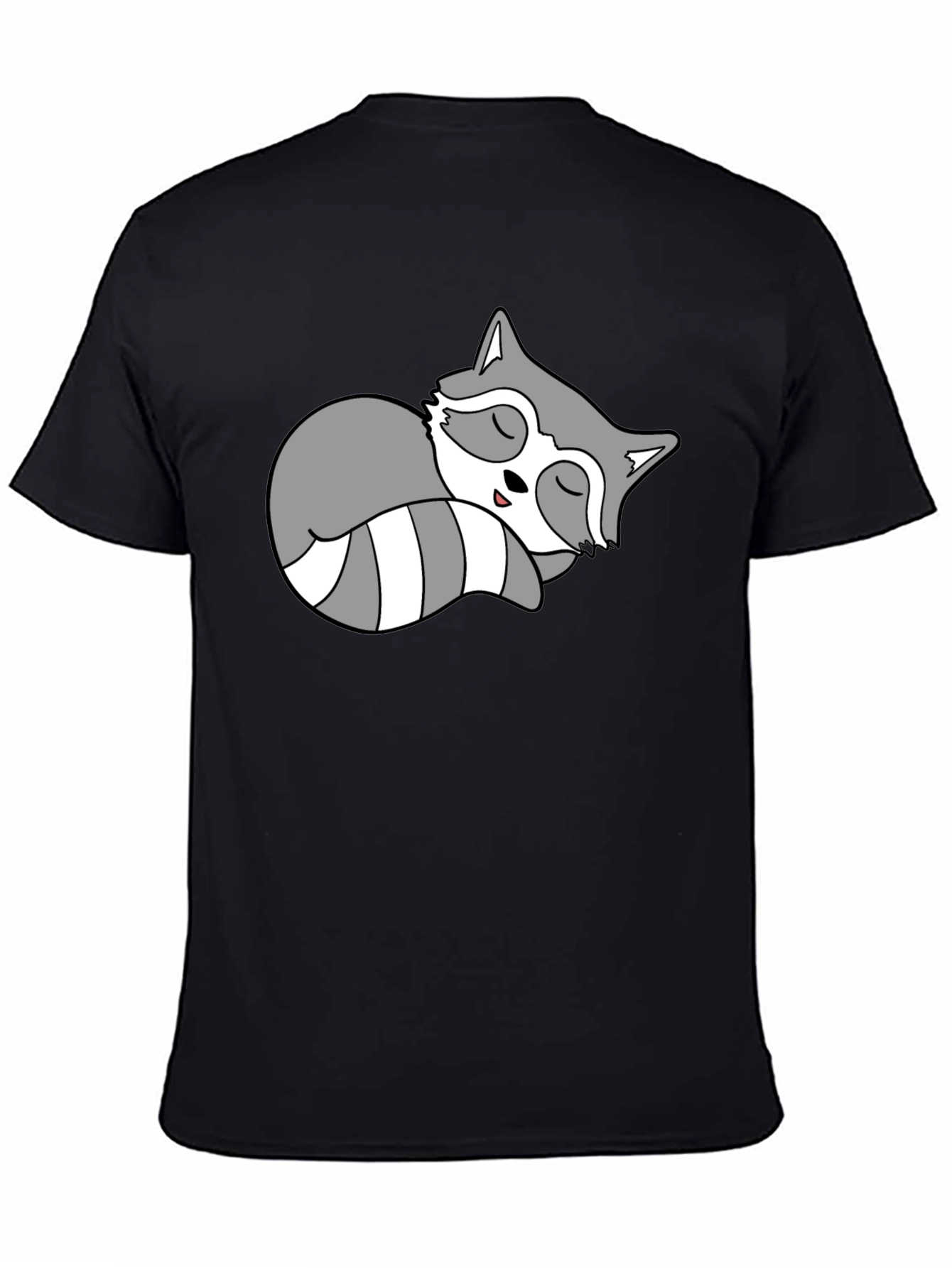 Cute Sleeping Raccoon Graphic Tee - Relaxed Style