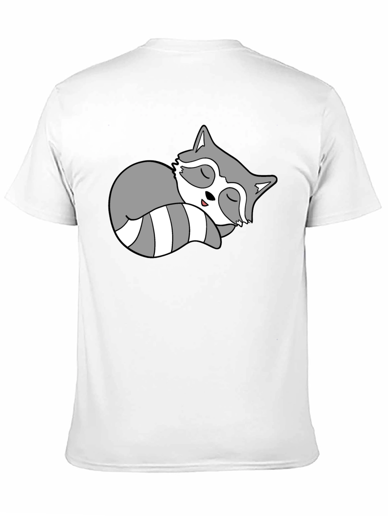 Cute Sleeping Raccoon Graphic Tee - Relaxed Style