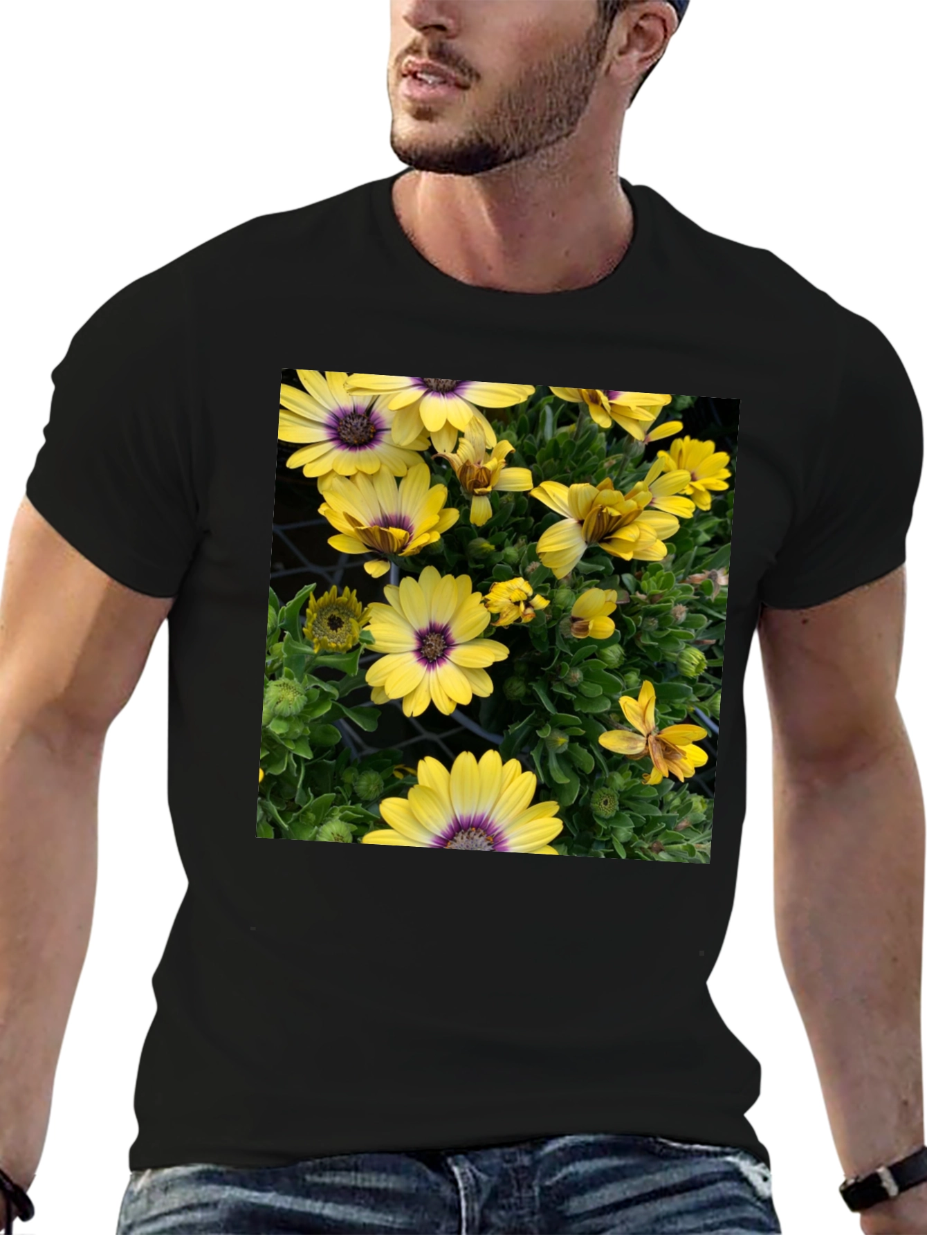 Floral Graphic T-Shirt - Yellow Daisy Print