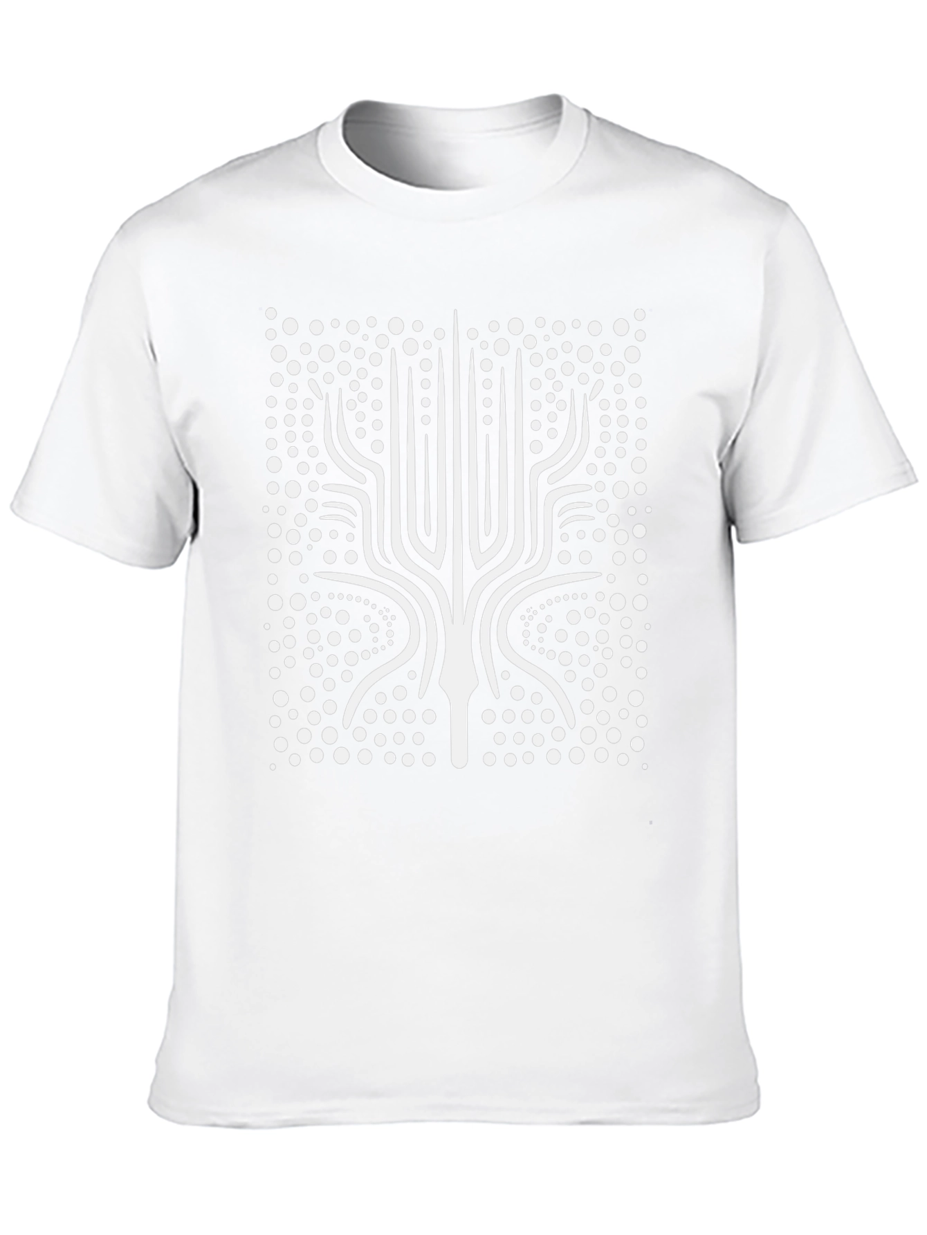 Abstract Geometric Tree Black Graphic Tee