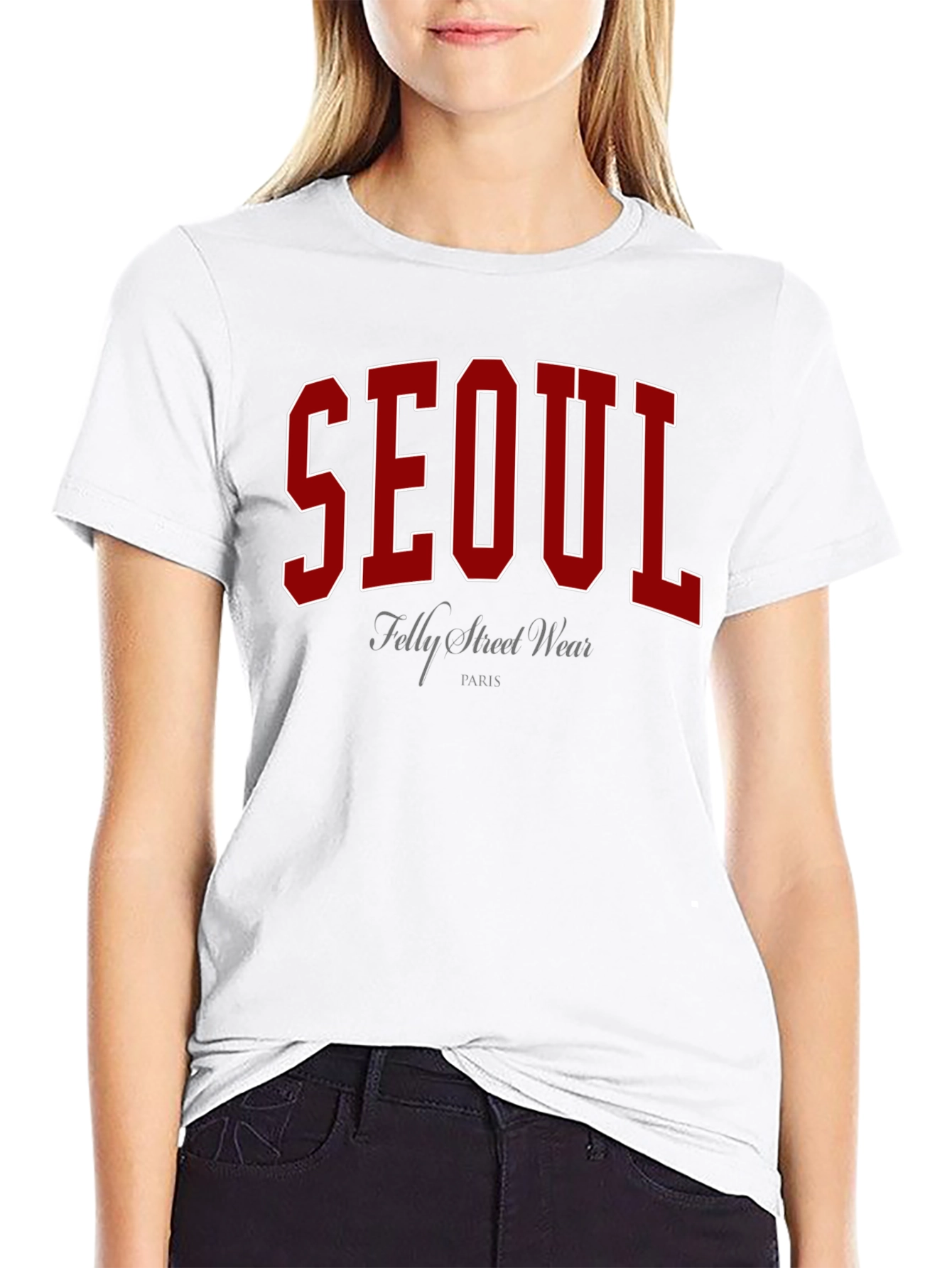 Seoul Graphic Print Black T-Shirt