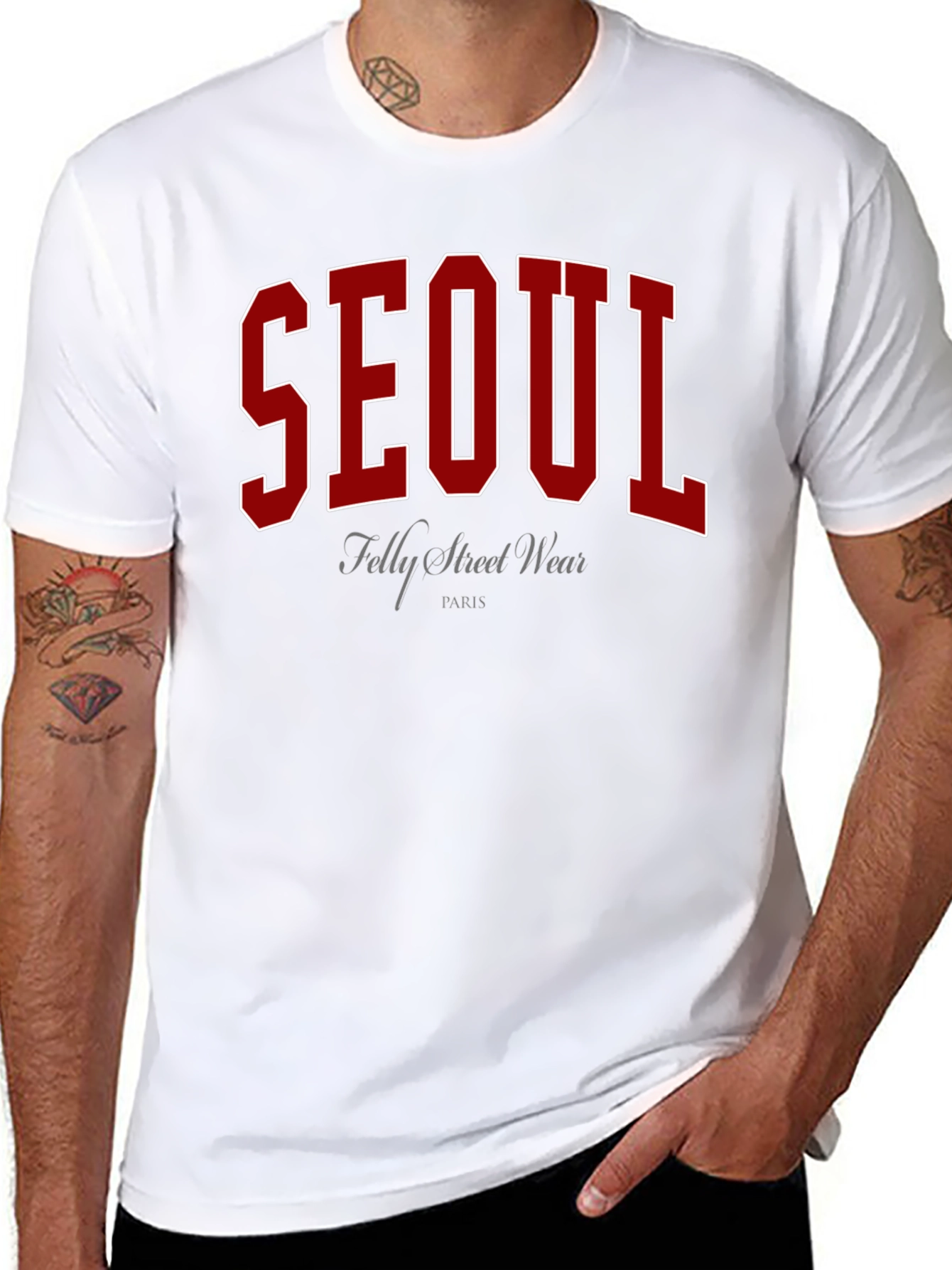 Seoul Graphic Print Black T-Shirt