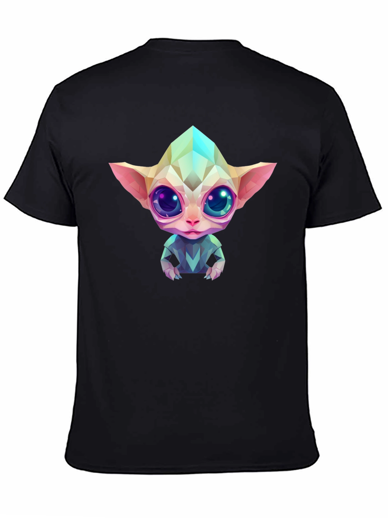 Geometric Alien Graphic Black T-Shirt