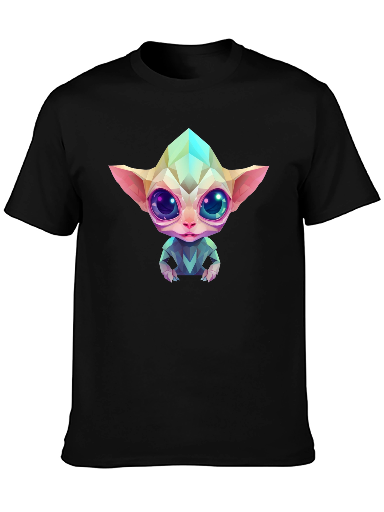 Geometric Alien Graphic Black T-Shirt