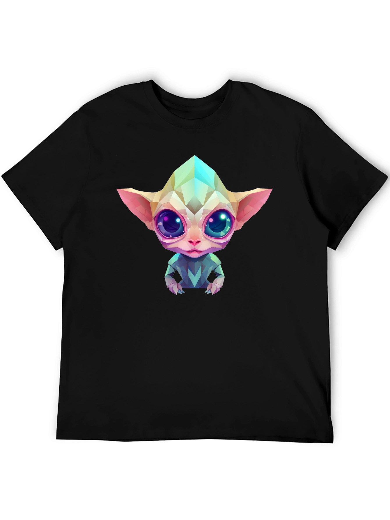 Geometric Alien Graphic Black T-Shirt