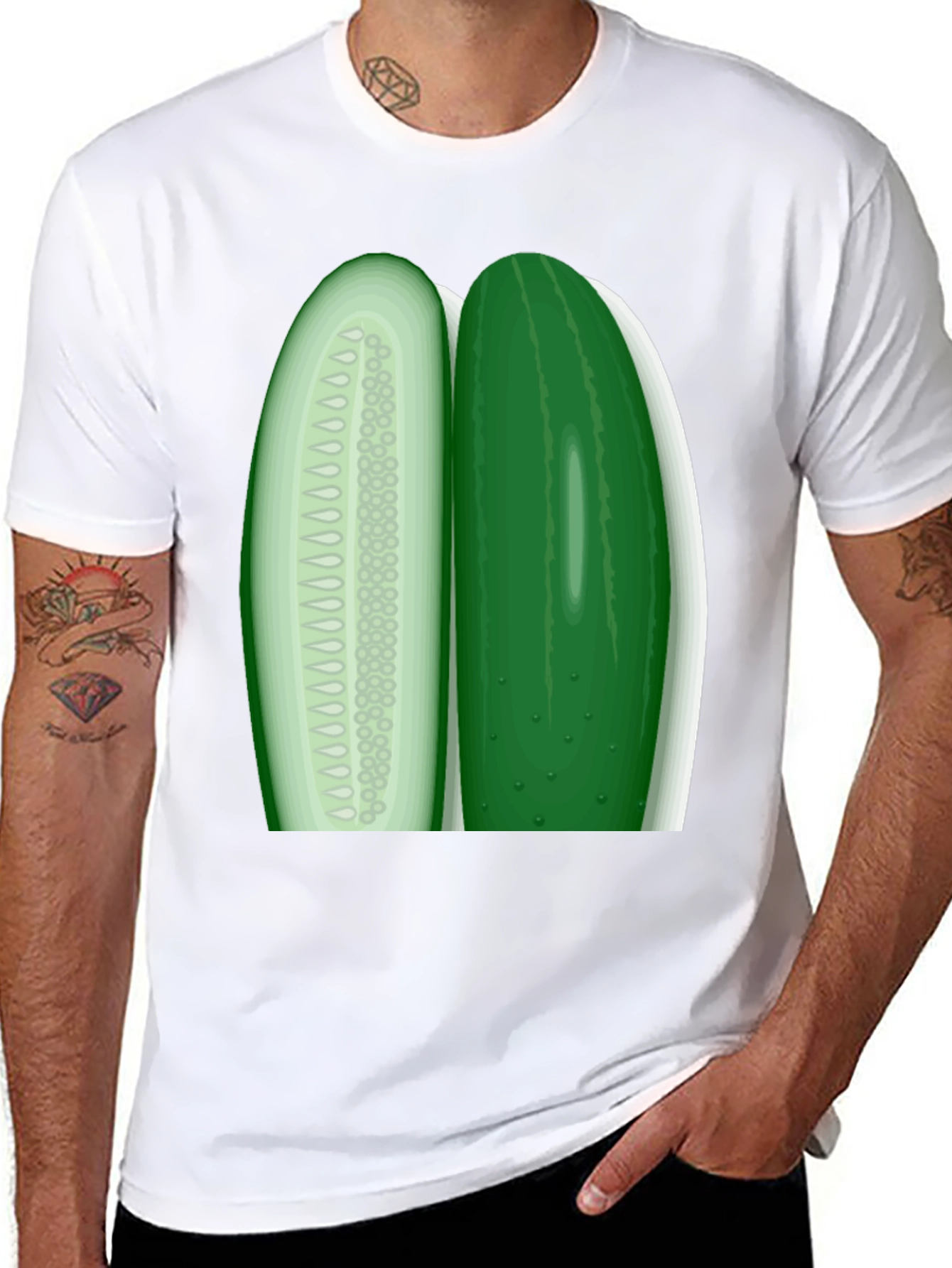 Cucumber Slice Graphic Tee - Fresh & Funny!