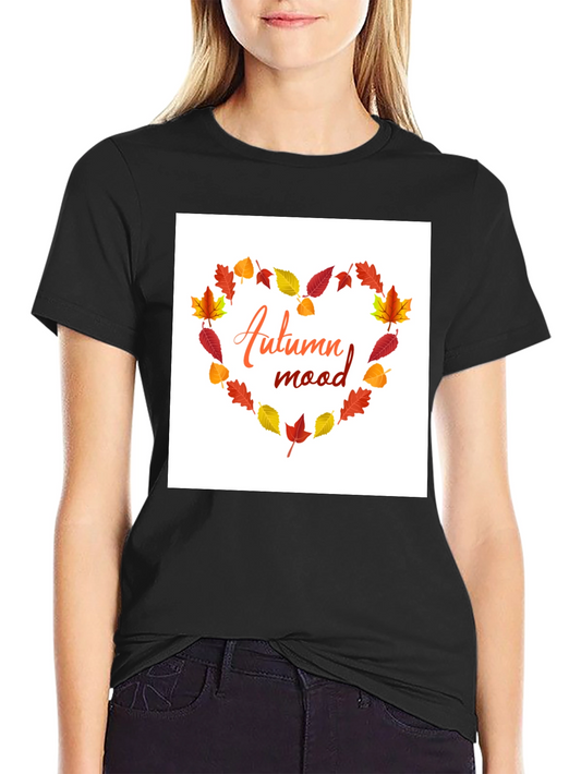 Autumn Mood T-Shirt - Fall Leaf Heart Design