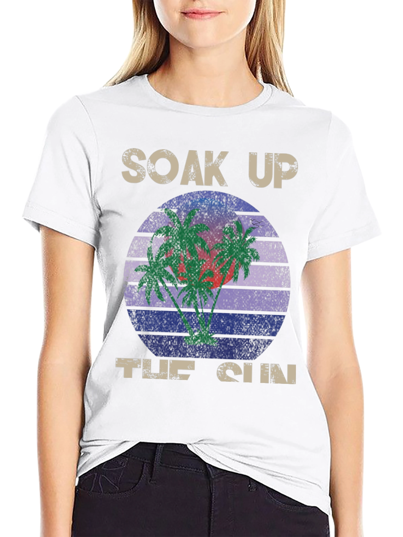 Soak Up the Sun Graphic Tee - Tropical Design