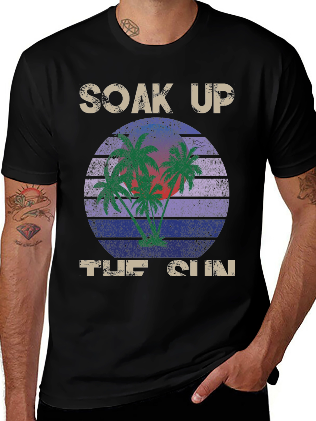 Soak Up the Sun Graphic Tee - Tropical Design