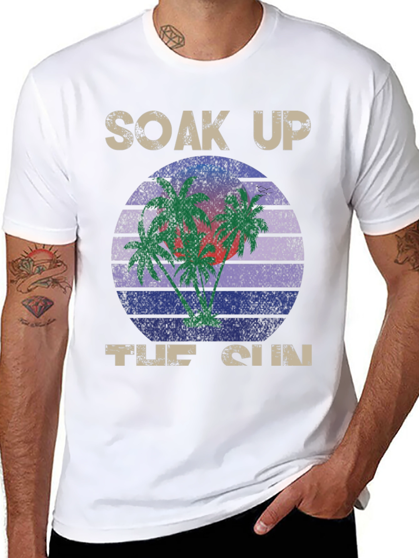 Soak Up the Sun Graphic Tee - Tropical Design