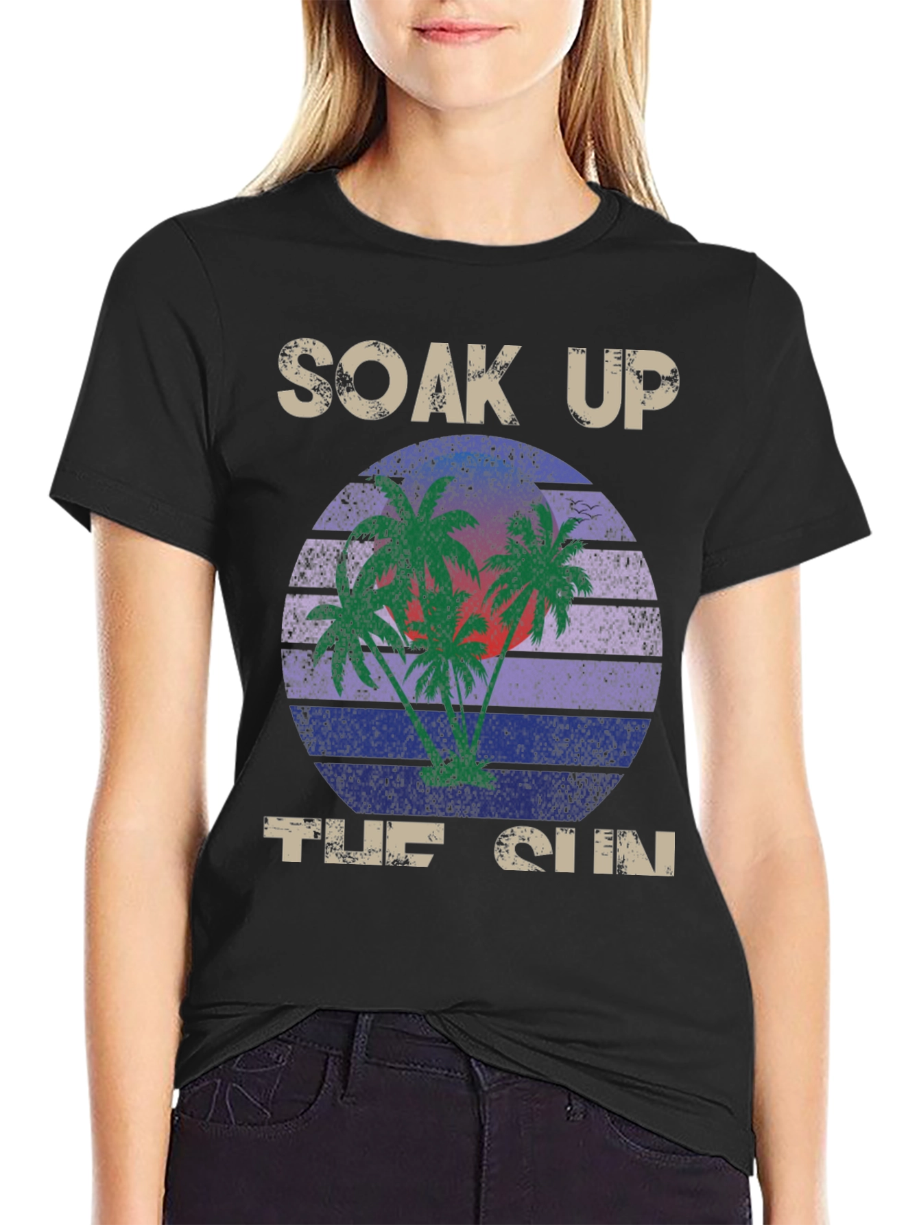 Soak Up the Sun Graphic Tee - Tropical Design